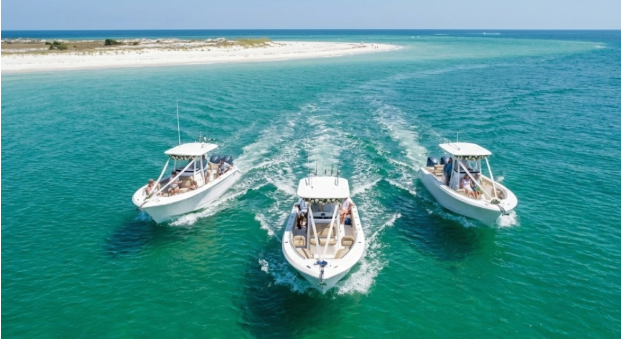 Multiple boats coordinated for wedding group tour PCB