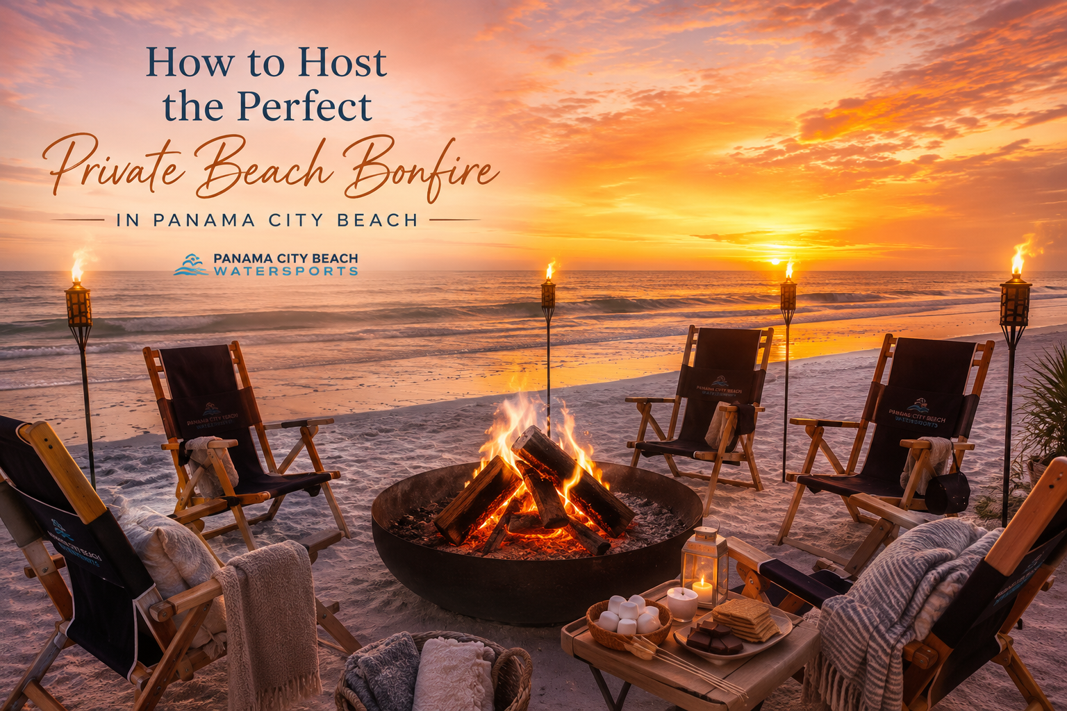 host a private beach bonfire