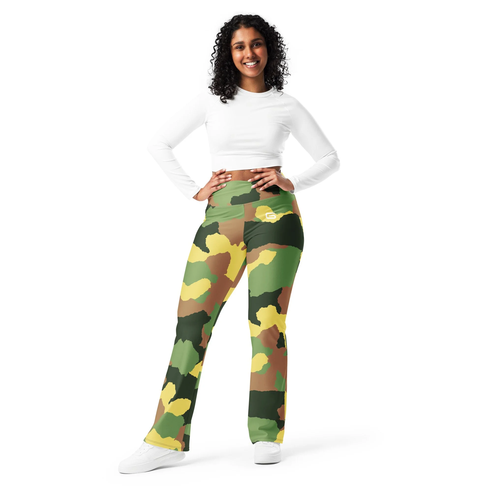 WOMEN'S FLARED LEGGINGS BOTTOMS (CAMO) BY G MAYY