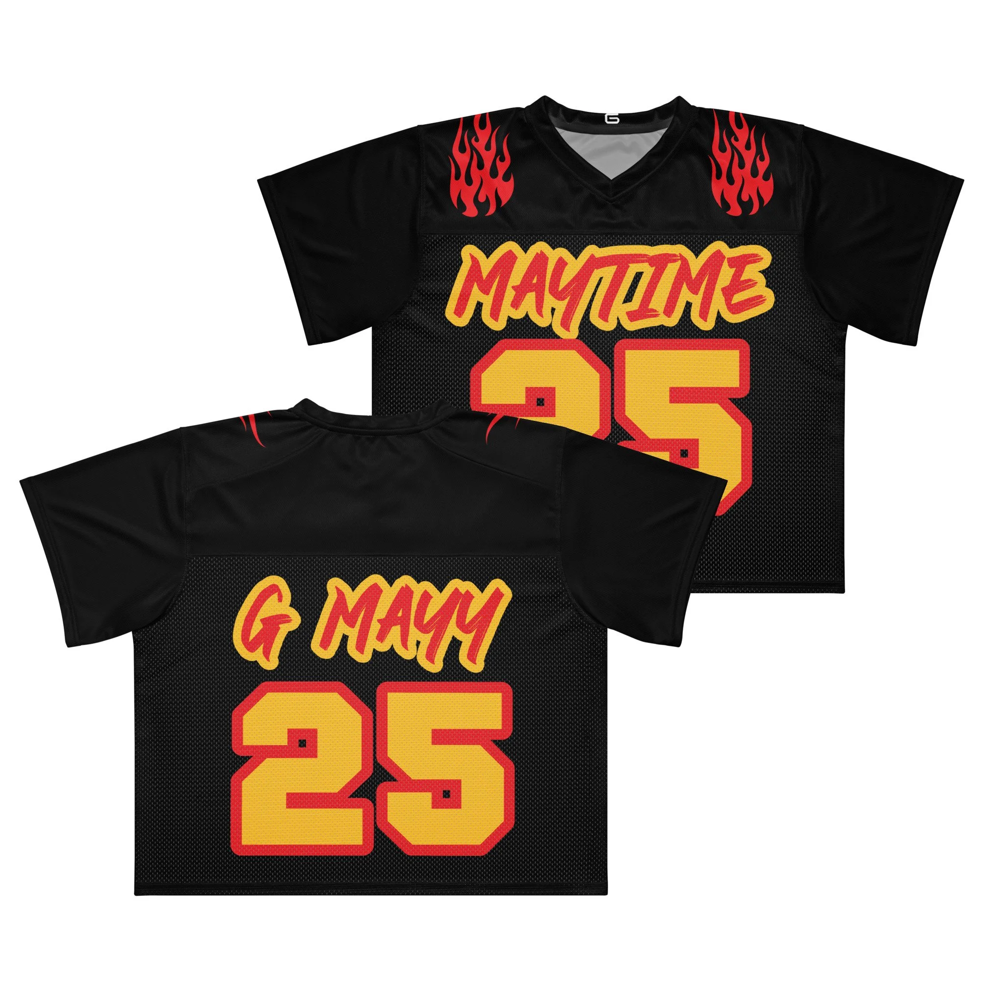 MAYTIME X GMAYY PREMIUM BOXY FOOTBALL JERSEY (BLACK WAVE)