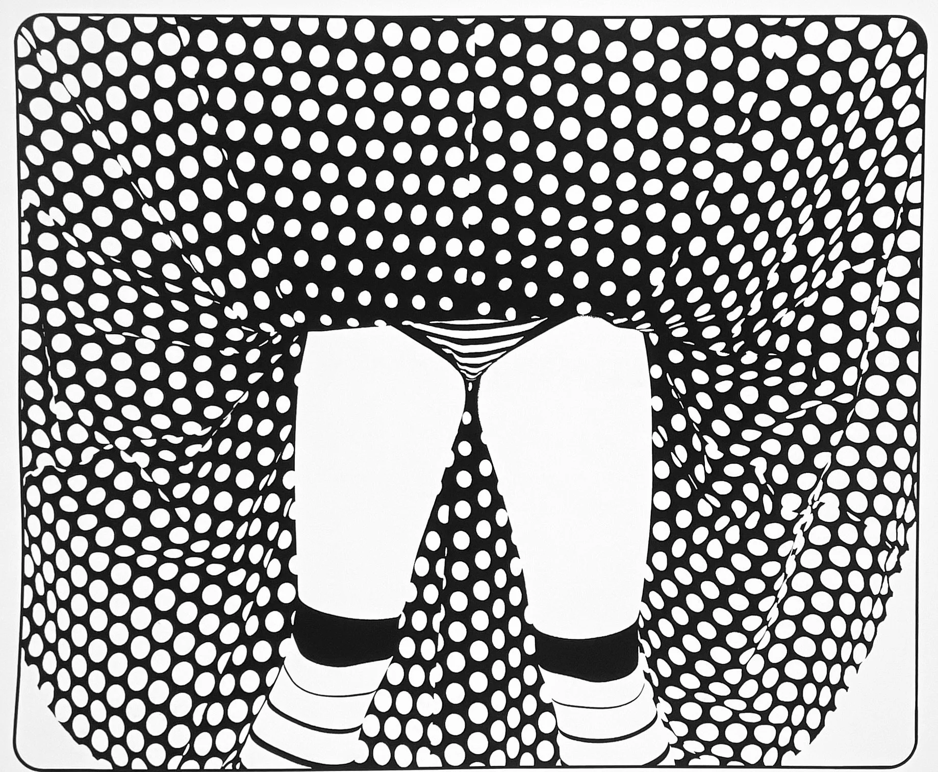 Sheila, J. Seeley (b. 1946), c.1980, serigraph on Rives paper, 28x22 in, signed & marked PROOF, Op Art figure study