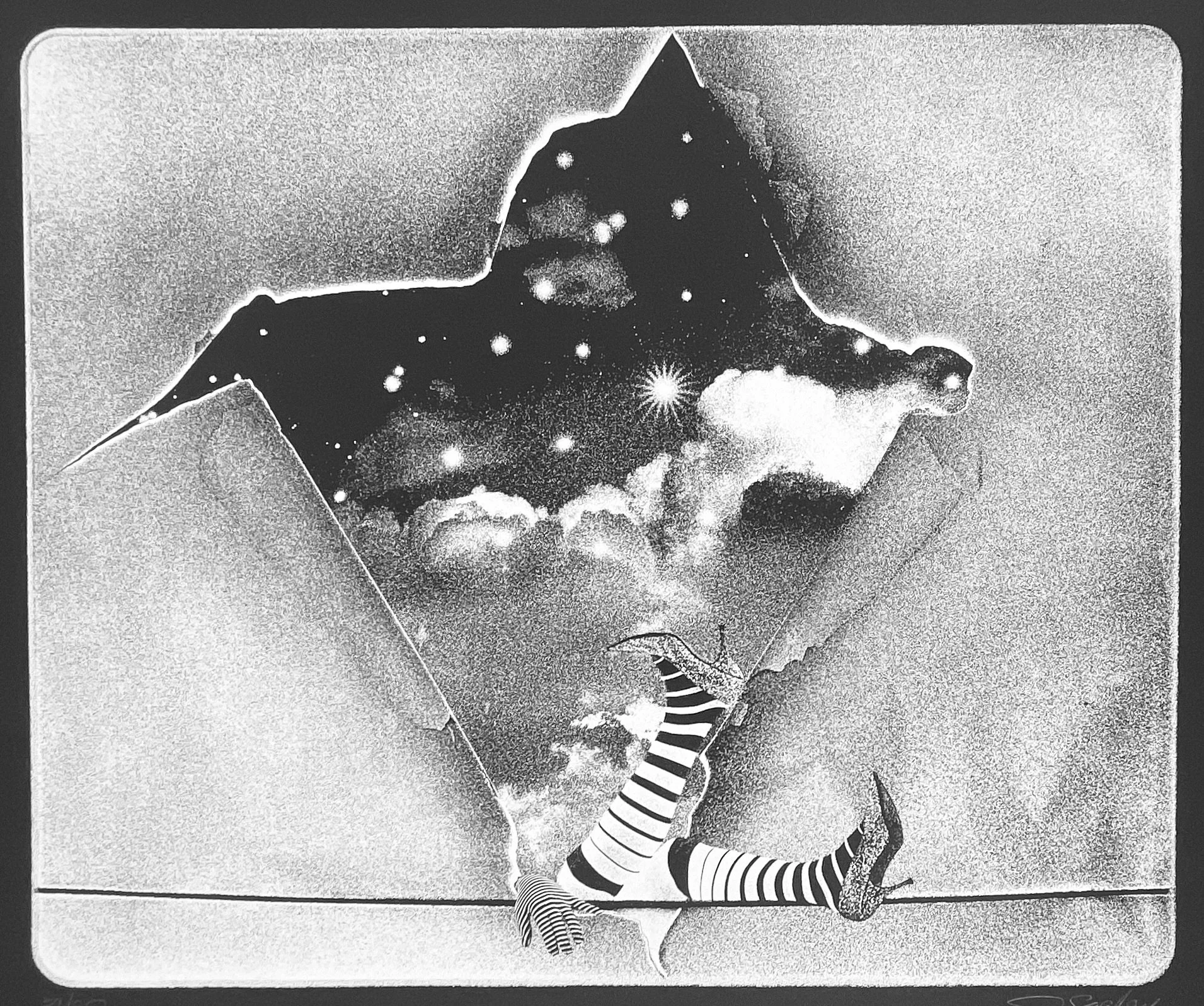 Celestial Breach (attributed), J. Seeley, c.1970s–80s, serigraph, 30x22 in, signed, ed. 39/80.