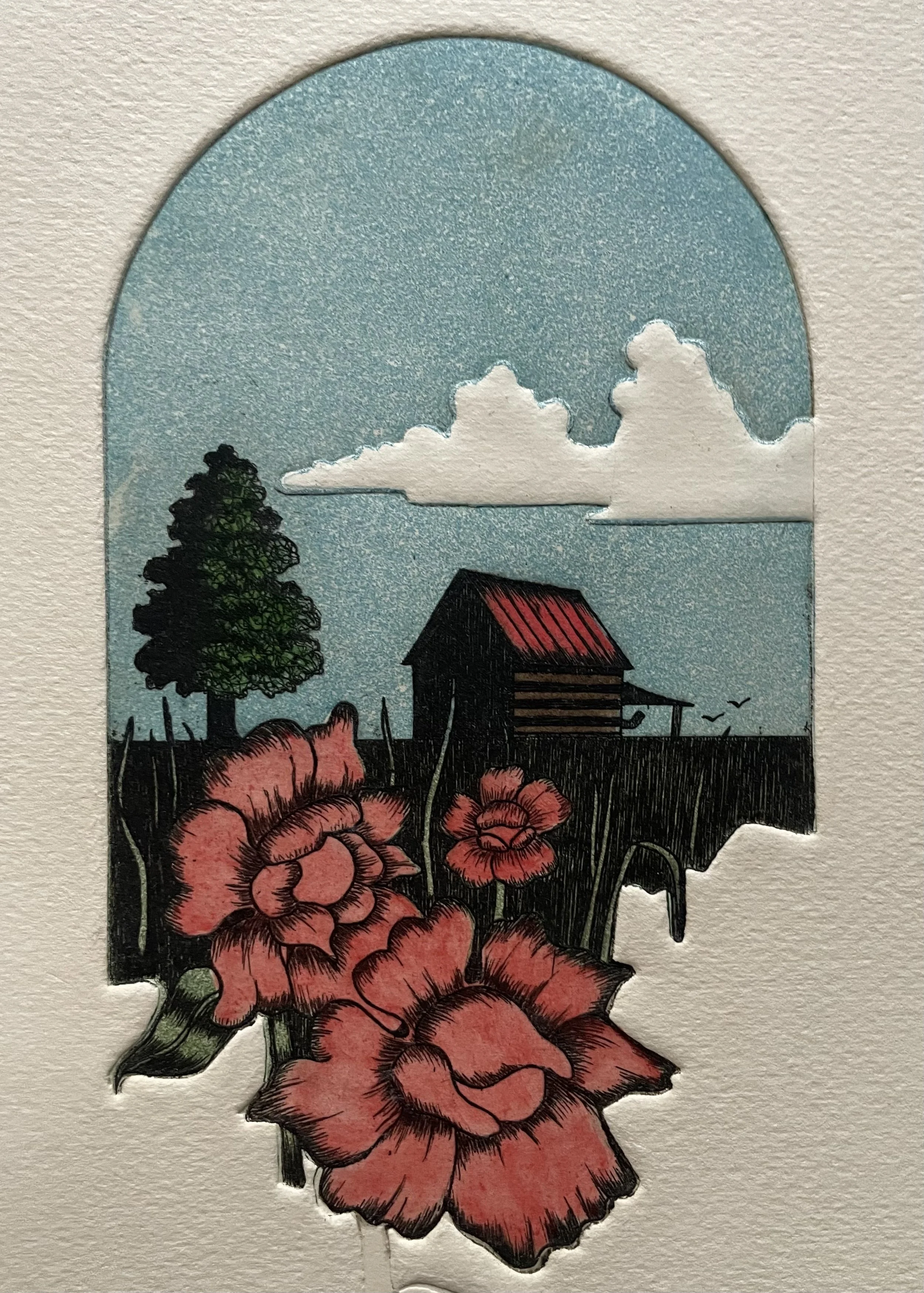 Of Flowers That Bloom In The Wild -Original Embossed Etching & Aquatint -1981 -Signed & Number by Artist -116/150 -James Shell