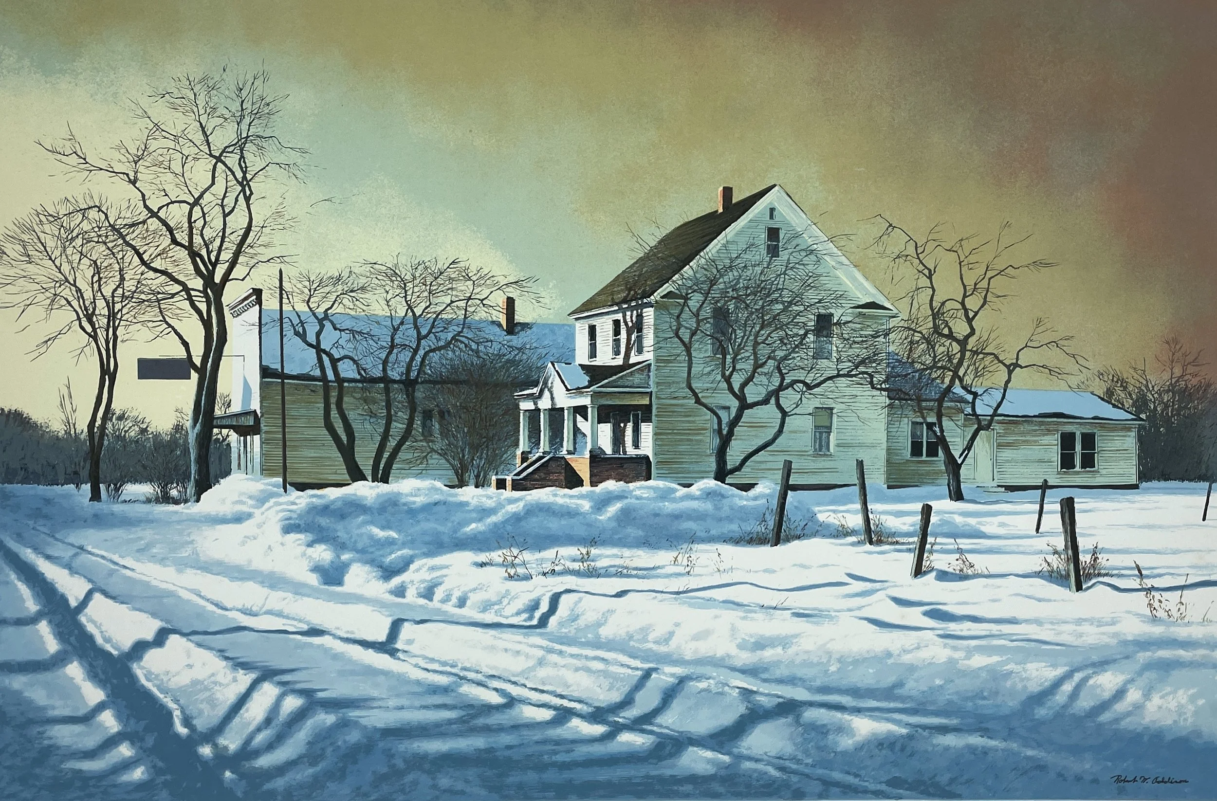 “Country Store”, Robert W. Addison (1924–1988), c.1970s–80s, hand-pulled serigraph, signed l.r., 24×36″ (approx.), unnumbered.