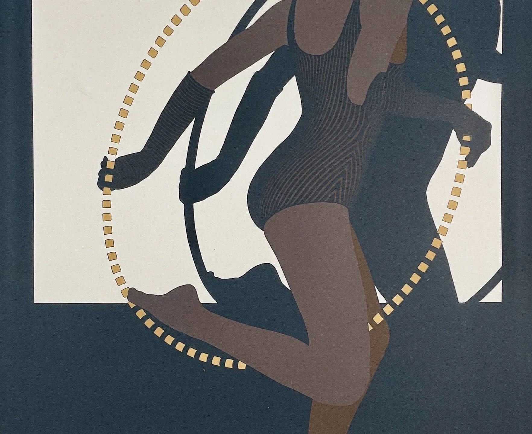 Striped Suit, J. Seeley (b. 1946), c.1980 serigraph, 29x22 in, hand signed & numbered 14/175, Op Art figurative print