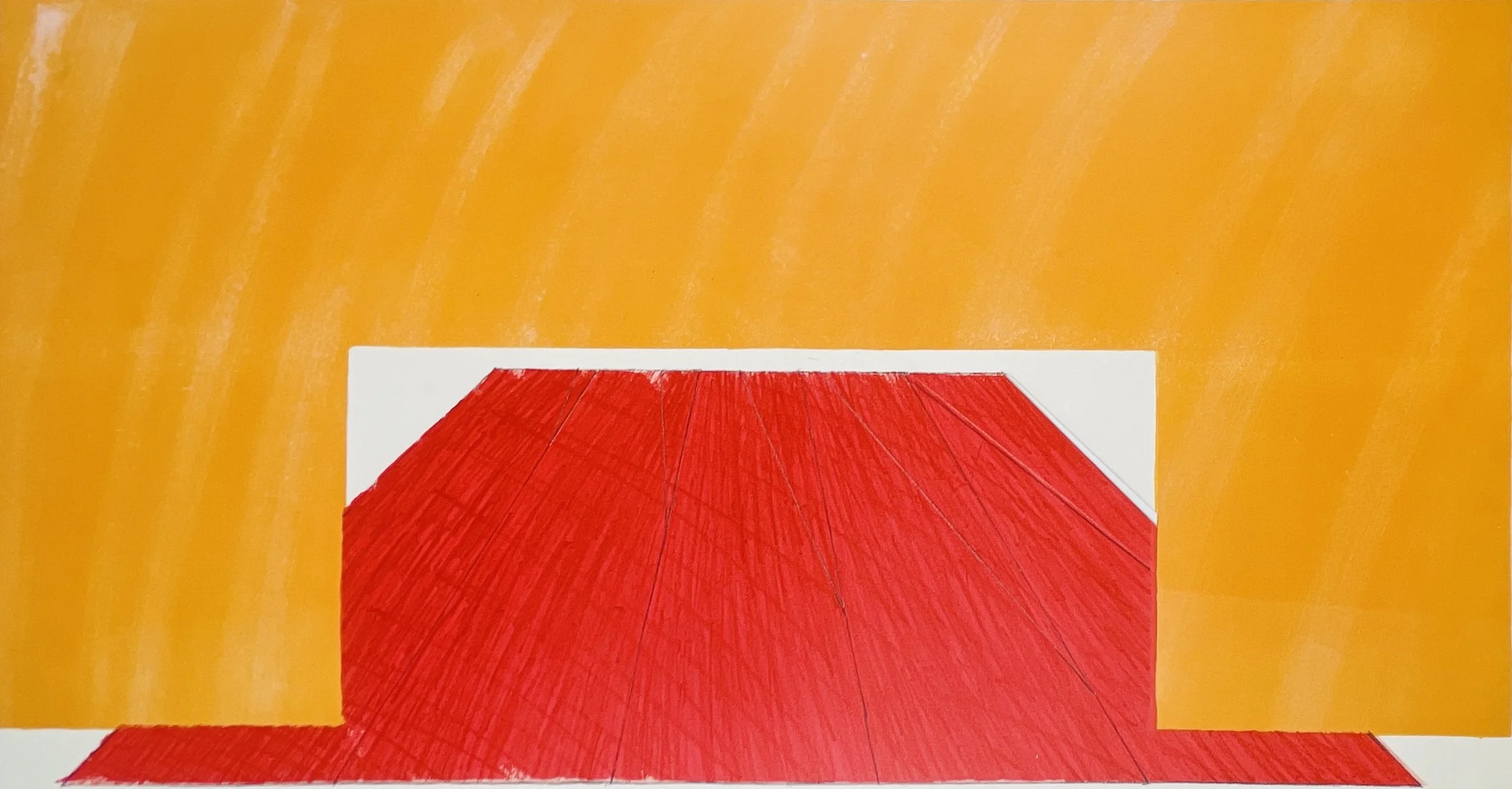 Untitled (Architectural Form), Richard Smith (1931–2016), c.1970s serigraph, 30 x 22 in., signed lower left, edition 25/95, geometric abstraction.