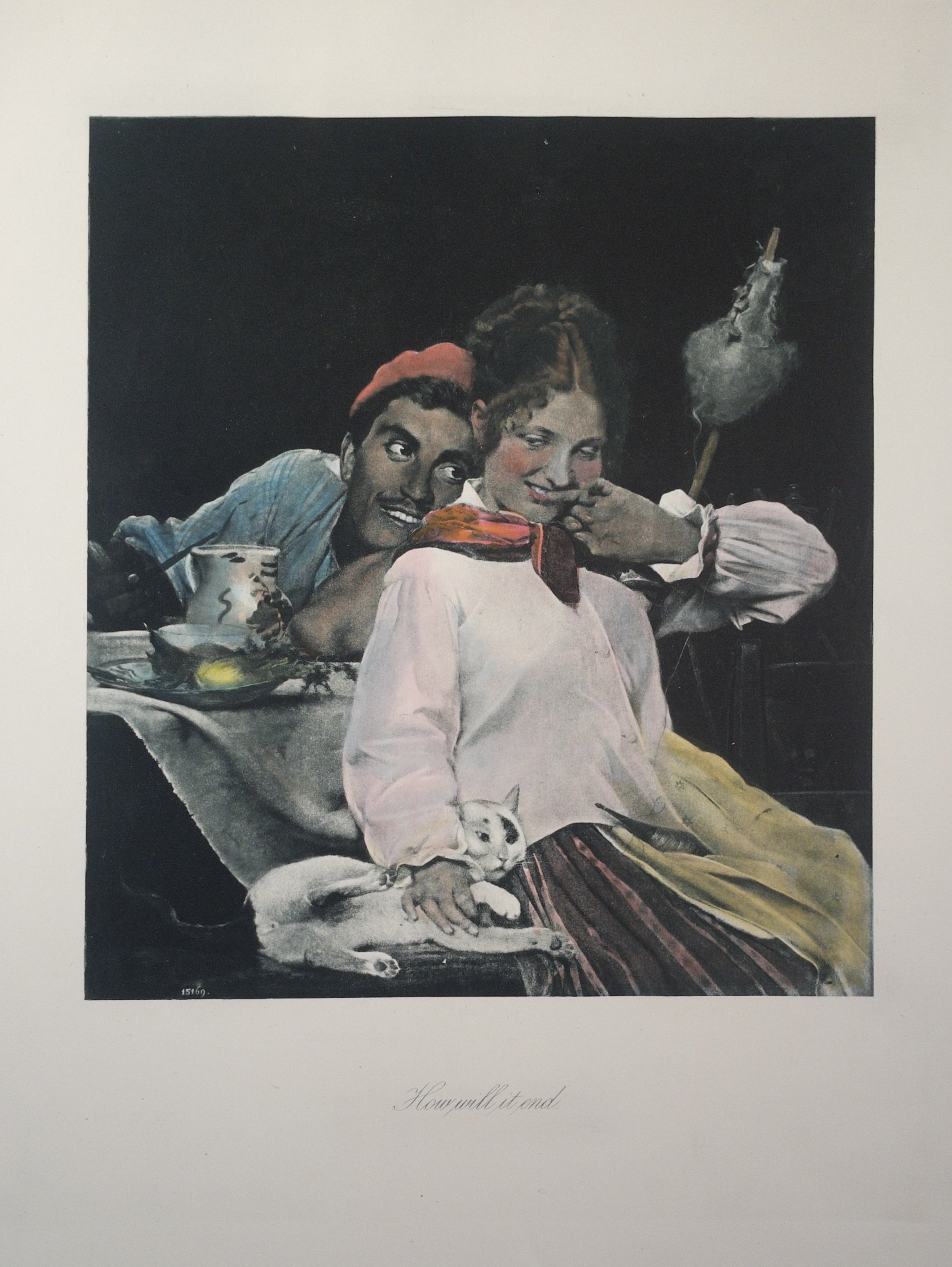 How Will It End? by Arturo Moradei (Italian, 1840–1901), c.1888 photo-etching, 11.5×17 in (image 9×10), titled in plate, Art Treasures of Italy.