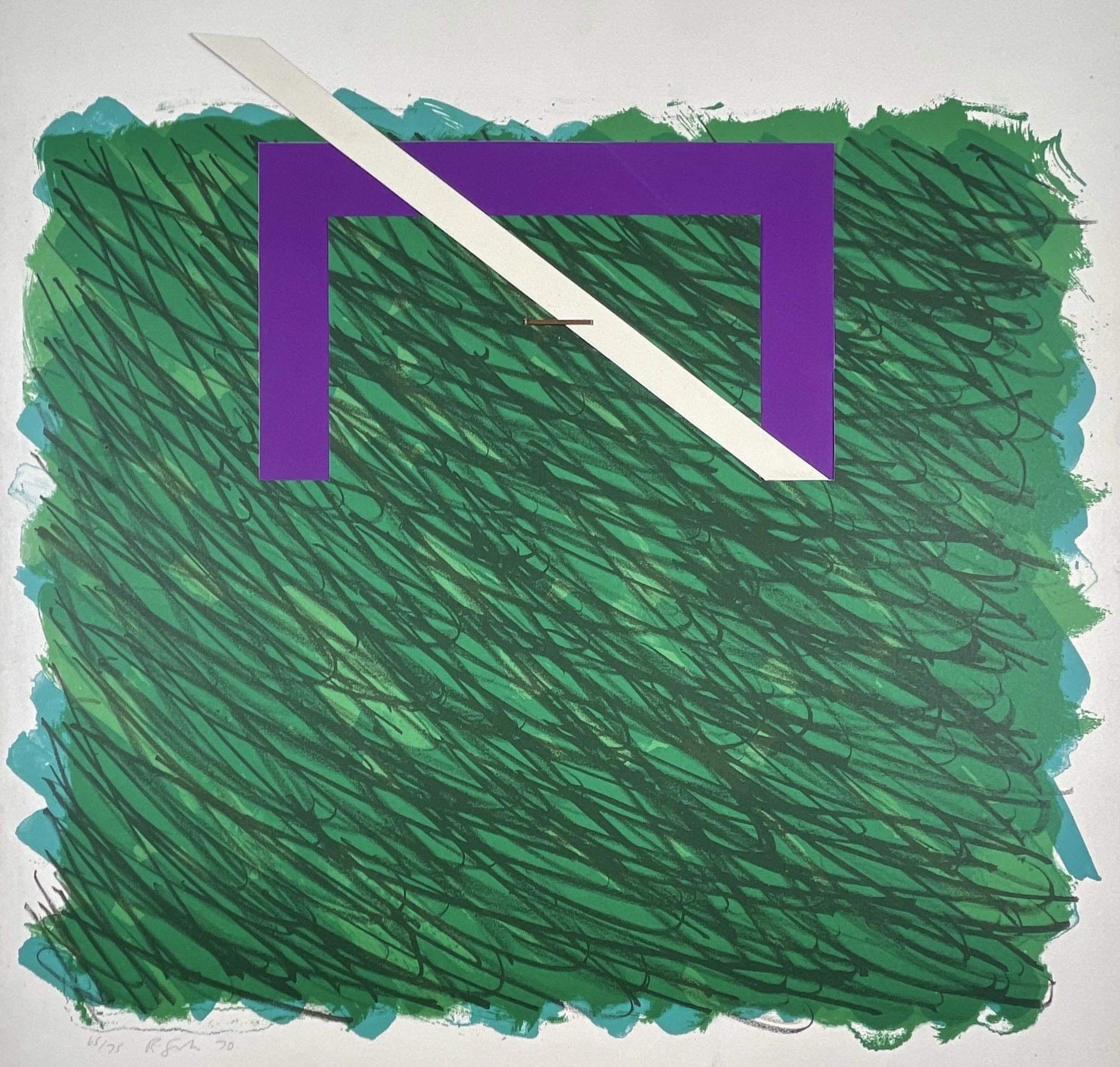 Horizon VI (blue, purple, green), Richard Smith (1931–2016), 1970, color lithograph, 23 x 30 in., signed and numbered 65/75