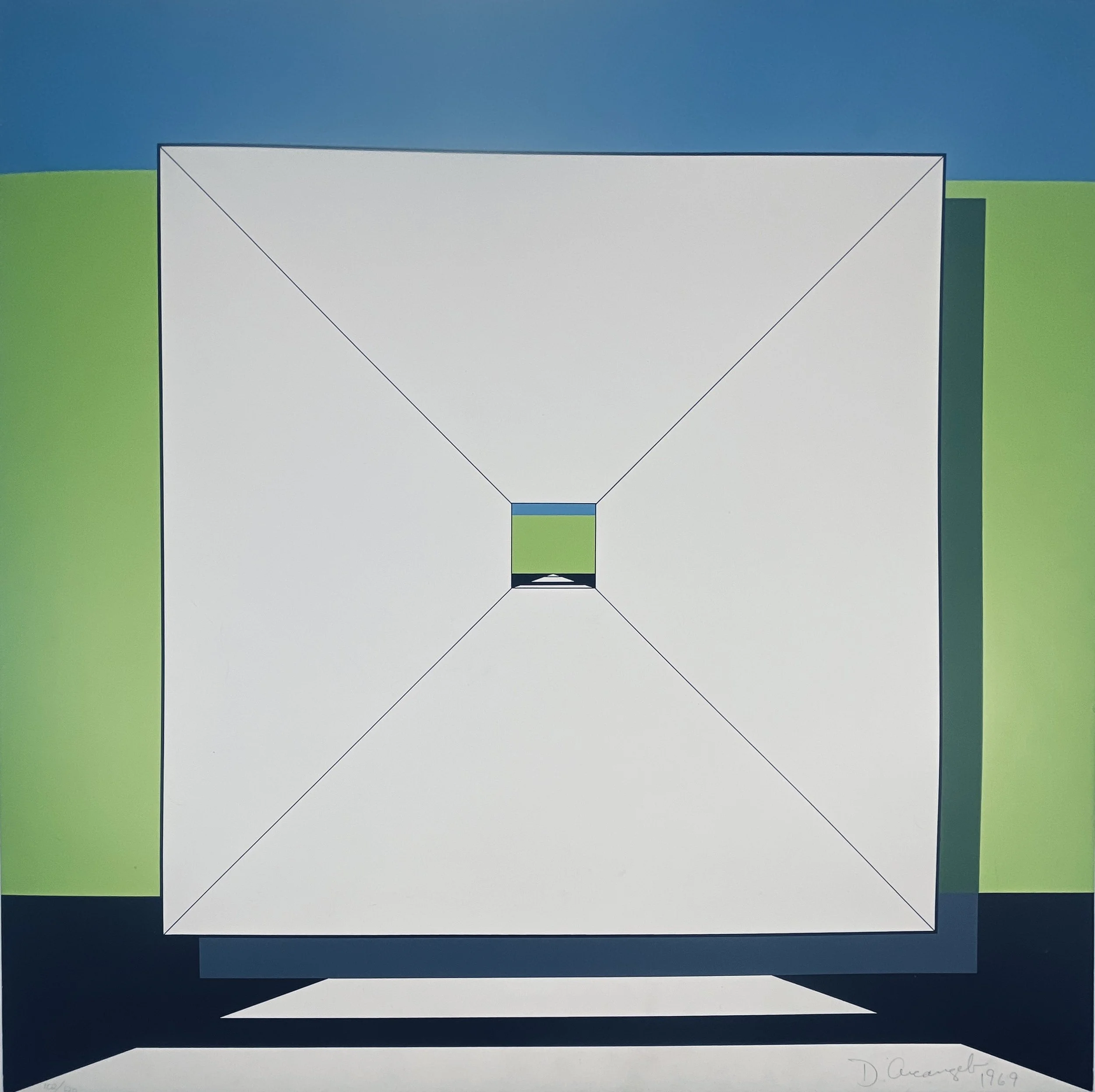 Proposition, Allan D’Arcangelo (1930–1998), 1967 composition printed 1969, color serigraph, 26 × 26 in., signed lower right, edition 102/120.