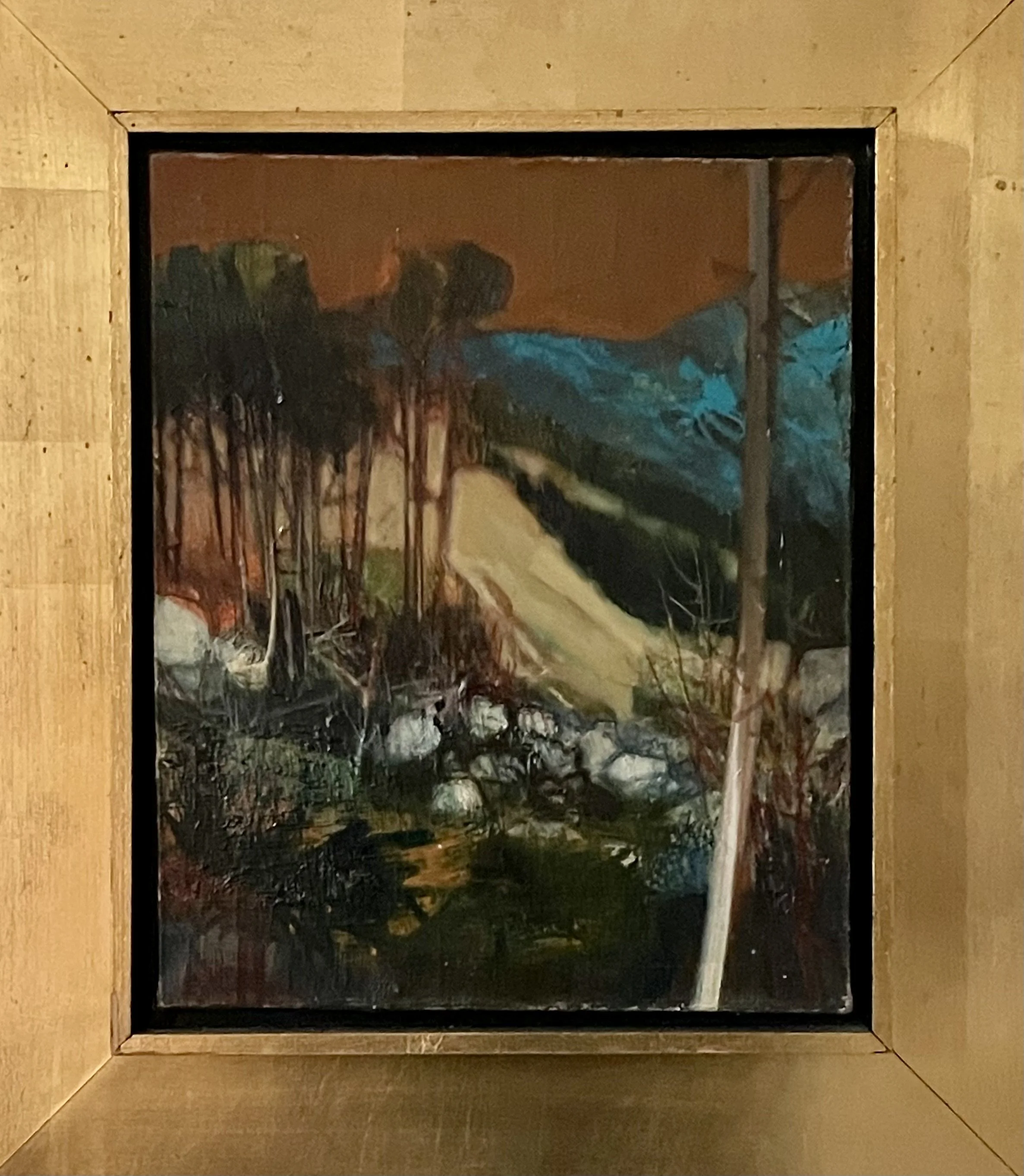 Landscape (attributed) by Jean-Baptiste Valadié (b.1933), c.1960s oil on canvas, approx. 9 × 11 in., signed, School of Paris expressionist landscape.