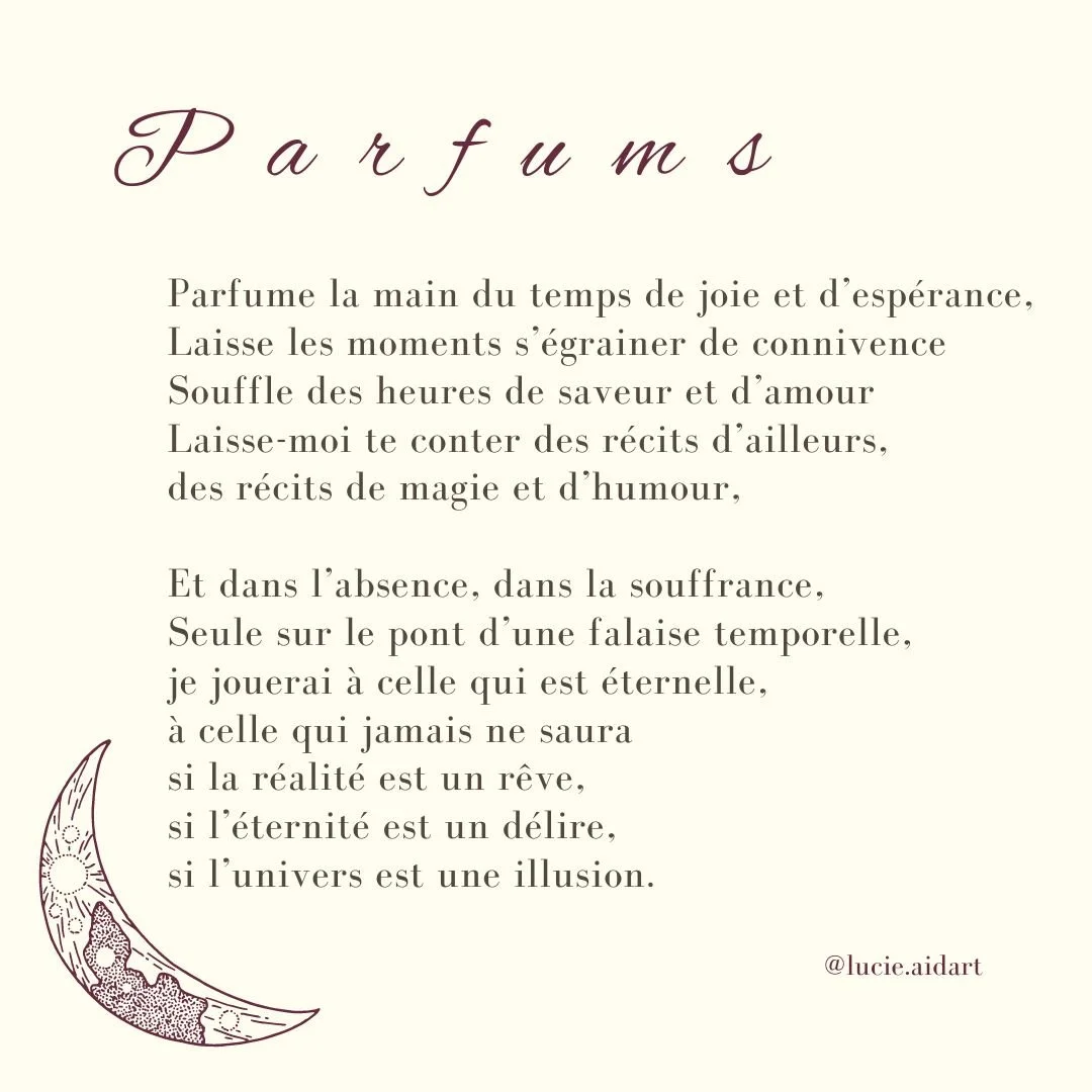 Parfums, un poème de Lucie Aidart, Avril 2022