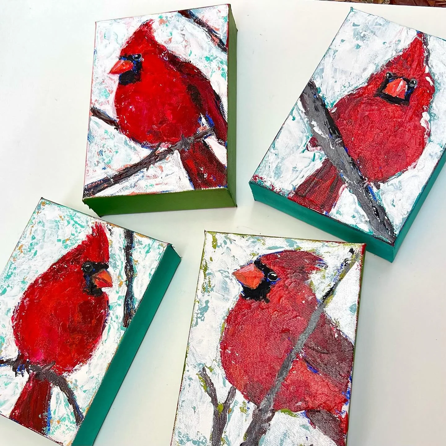 Cardinal minis at @wildoatsbillygoats ❤️