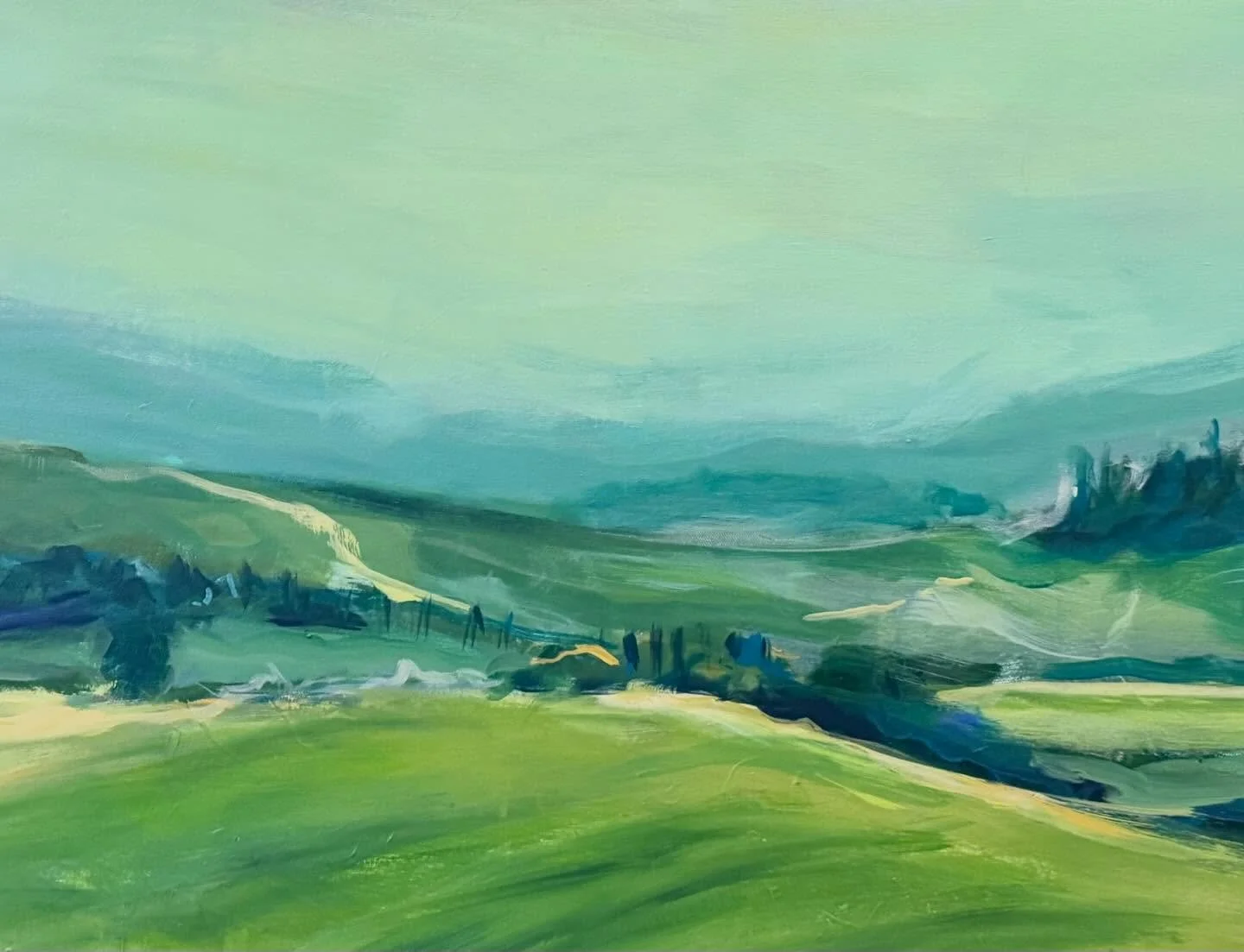 Green on the easel☘️ #wip