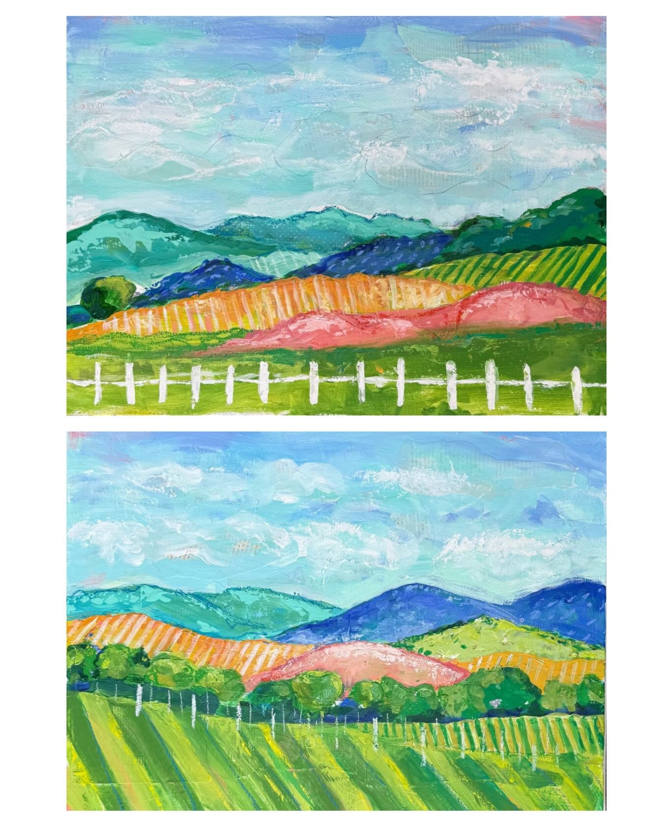 Carneros I &amp; II, 18x24 mixed media on canvas