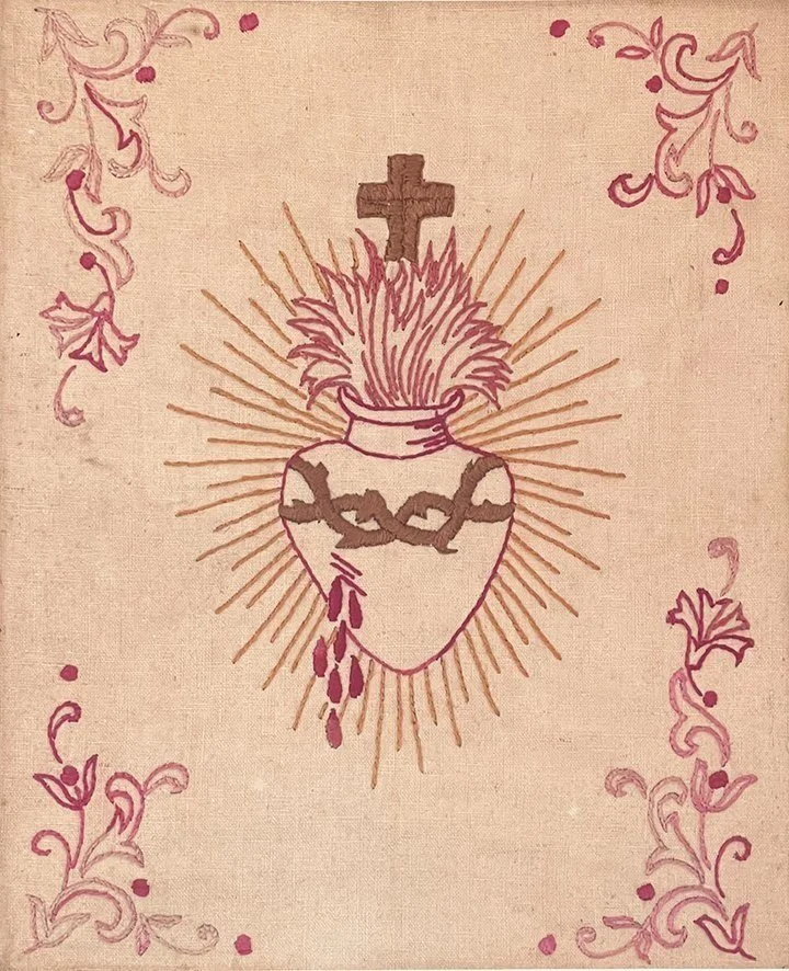 Hand-stitched Sacred Heart