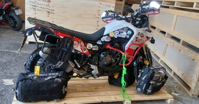 The bikes made it through customs! No issues at all. 

We flew out of Cape Town and left the bikes with Jason from Yamaha Helderberg for a full, big service 🔧 . One had a broken side stand and they were filthy. He just smiled 😊 and said it wasn&rsq