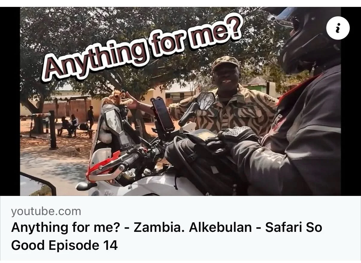 Episode 14 from our Alkebulan - Safari So Good series has been out over on YouTube for a couple of weeks. 

There are lots of police and security checks in Zambia. We just smile and play dumb. It&rsquo;s not that hard to be honest&hellip;🤣 

Just th