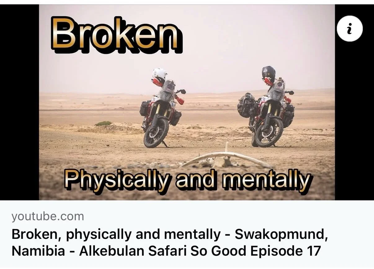 Episode 17 of Alkebulan - Safari So Good is out over on YouTube. We&rsquo;re almost finished this series now so do stay up to date. 

Link in the bio, just three clicks -
👉🏻 @life2ontour 

#rtw #namibia #swakopmund #broken #exhausted