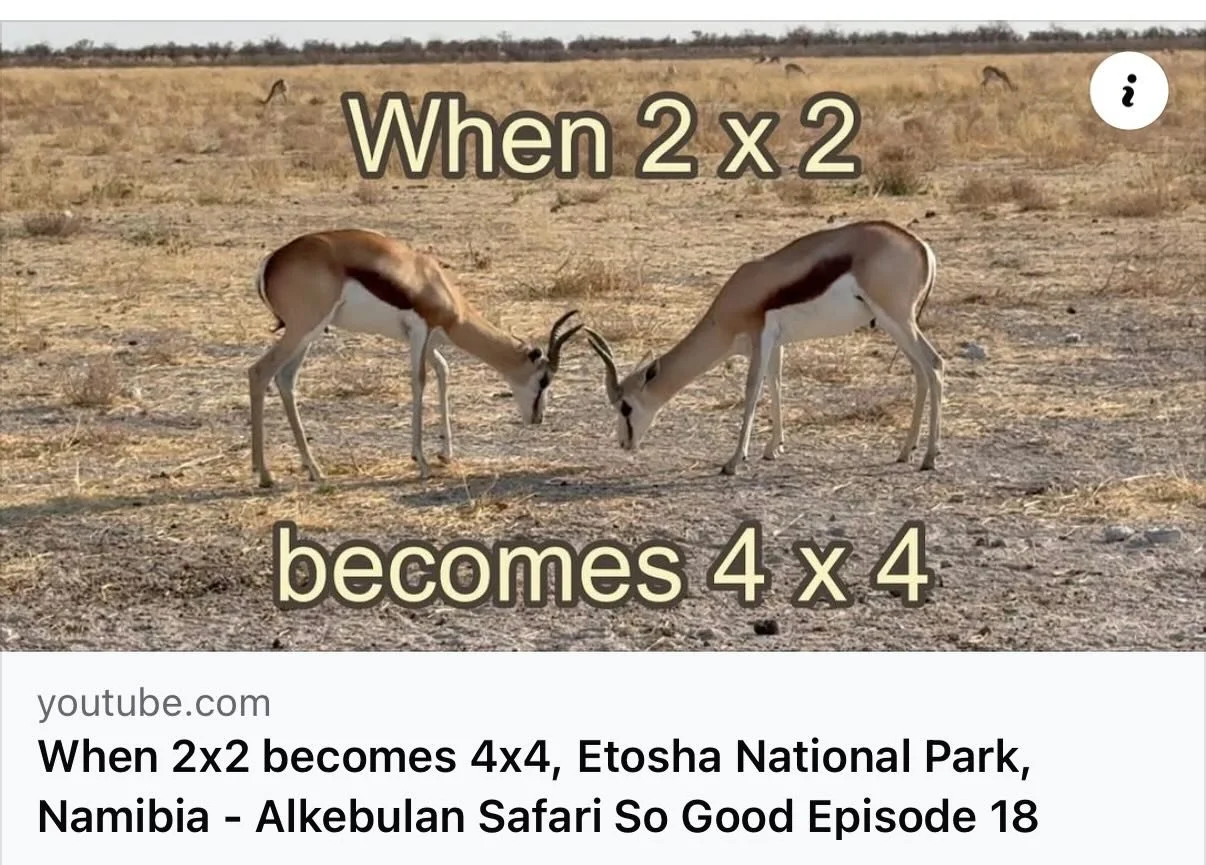 Episode 18 of Alkebulan Safari So Good is over on YouTube along with the complete rest of the series! 

In this episode we realise why you hardly see any motorbikes in the really interesting parts of Namibia and why we resorted to hiring a 4x4! 

Enj