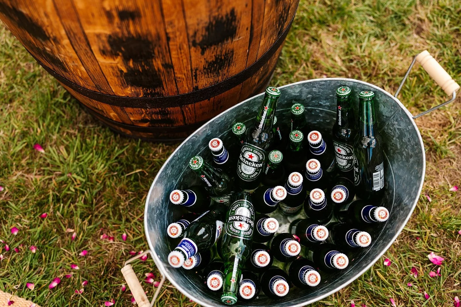 beer bucket tipi wedding at home