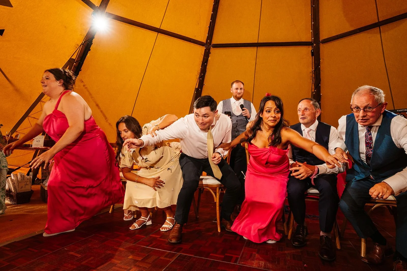 scavenger hunt at tipi wedding