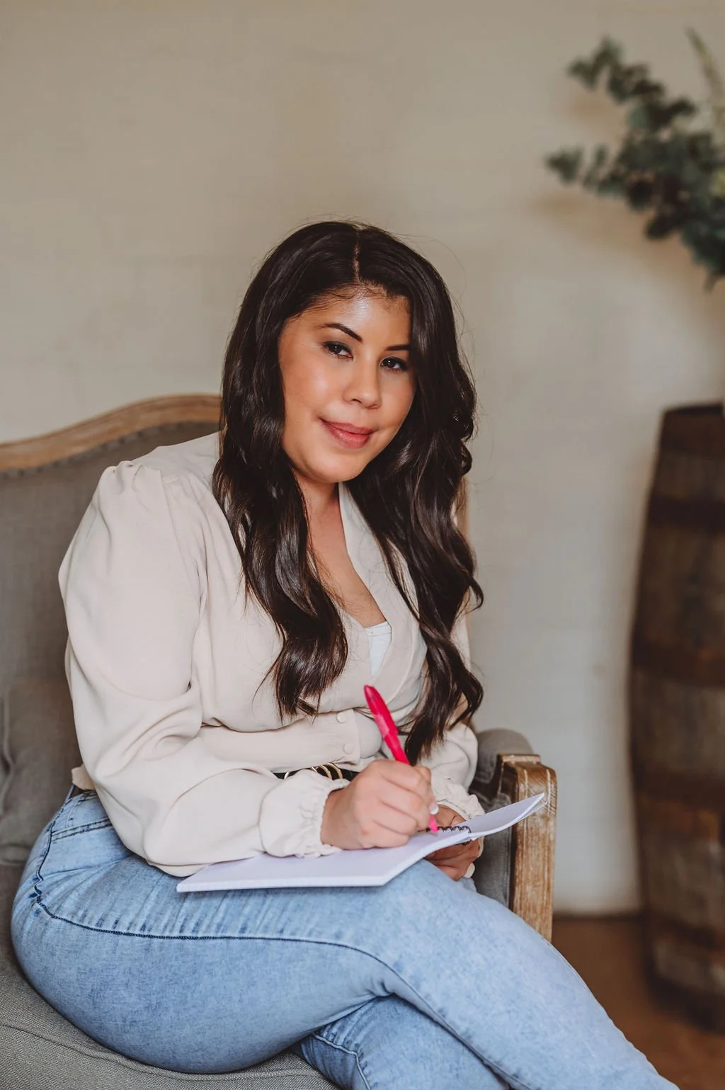 Beth Clayton marquee and tipi wedding planner with notepad and pen