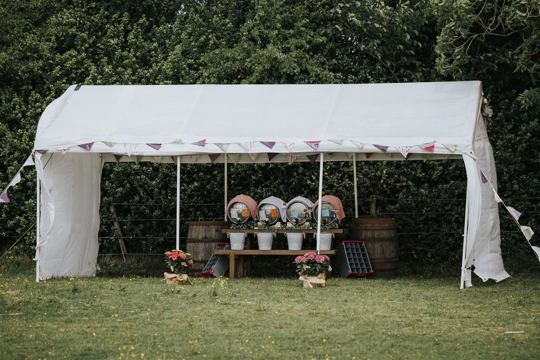 Homemade pub gazebo for marquee wedding