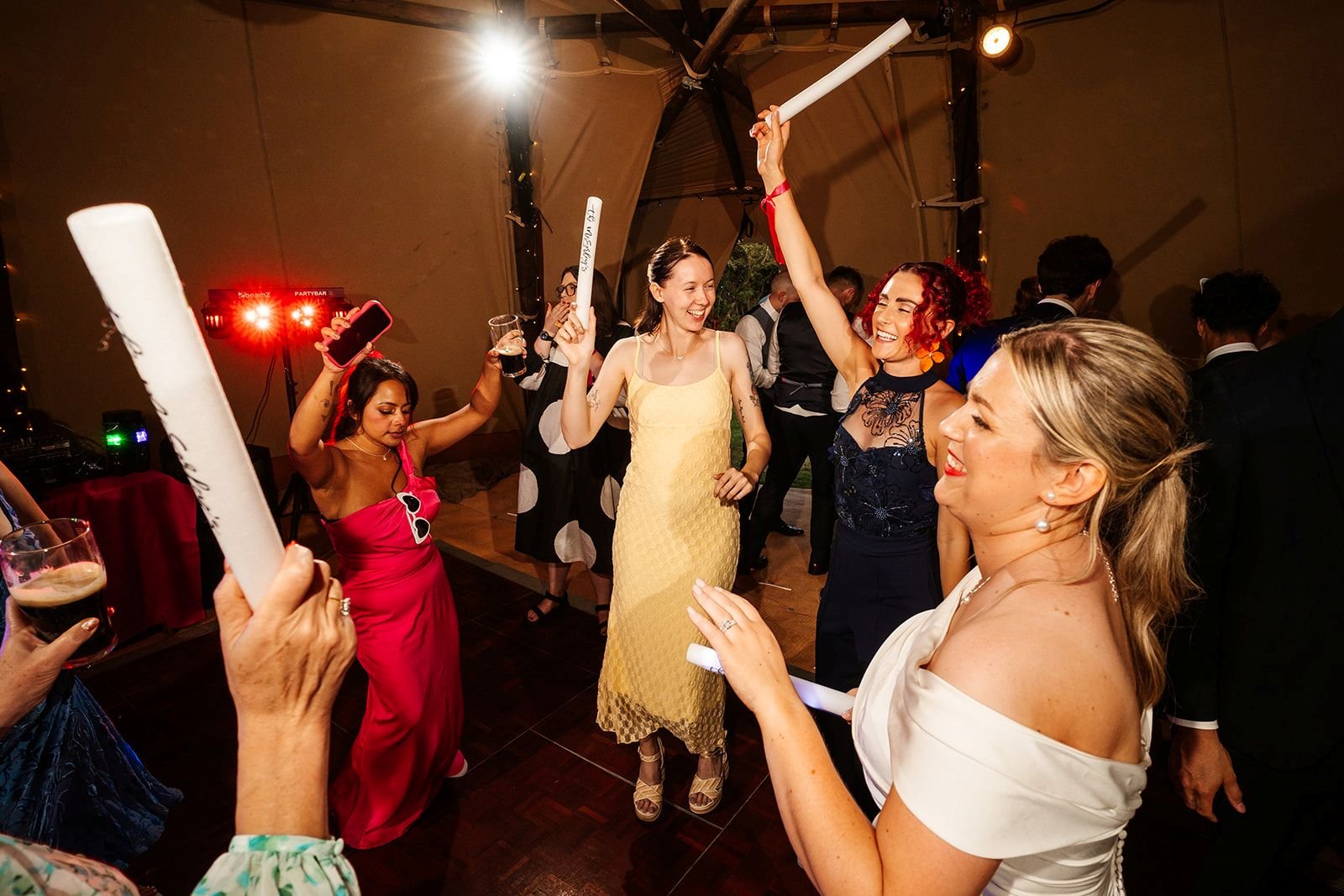 evening party at tipi wedding