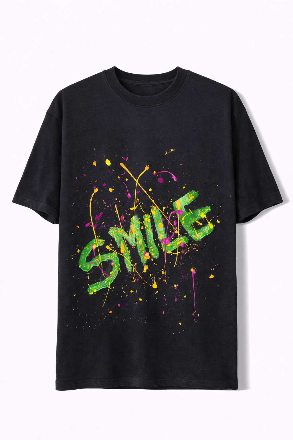 Hand-Painted Smile Art T-Shirt