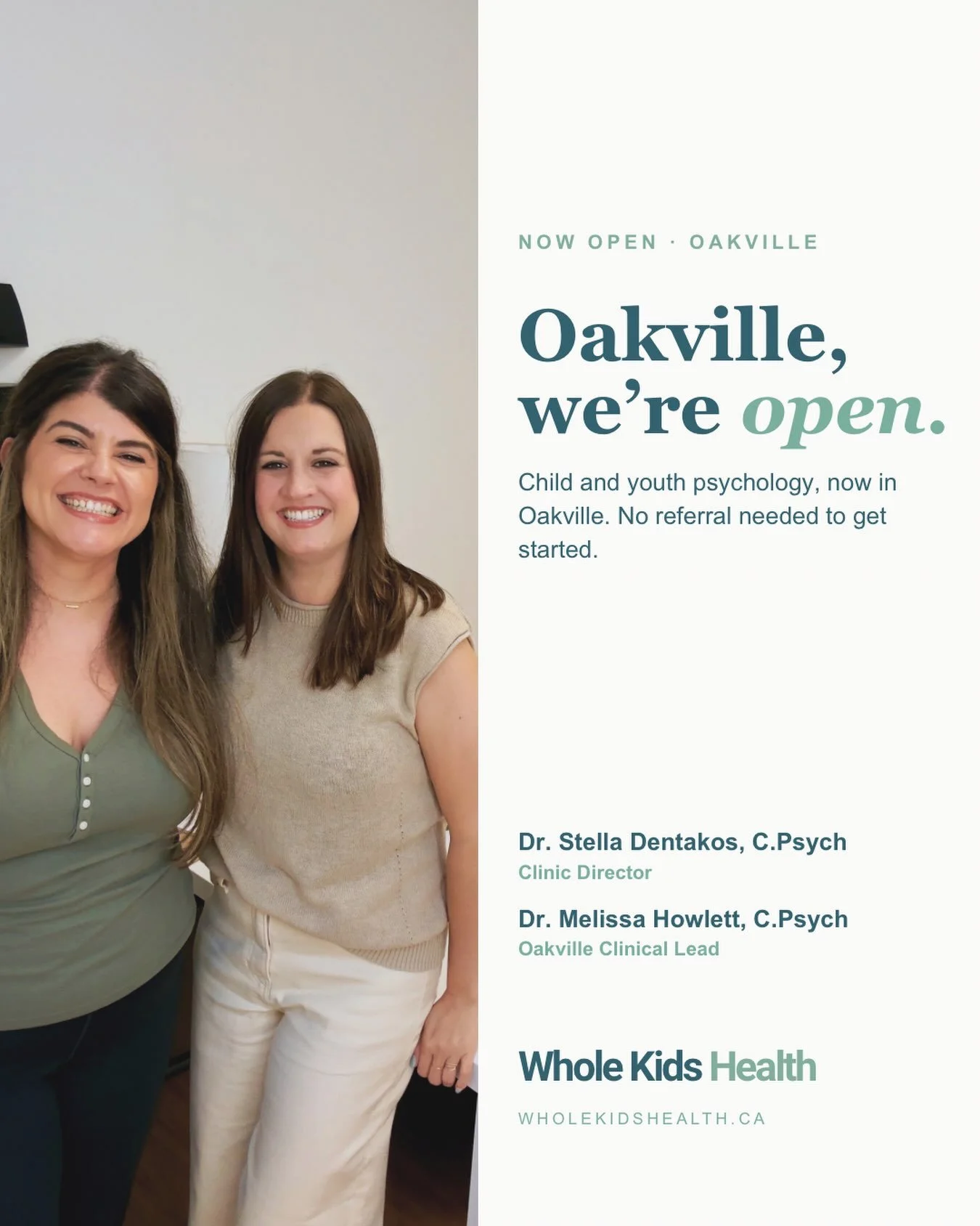 Oakville, we&rsquo;re open 👋

We have been counting down to this, and it is finally real: Whole Kids Health has officially opened its doors in Oakville! This weekend we welcomed our very first families, and our hearts are so full 🌱

Here is what th