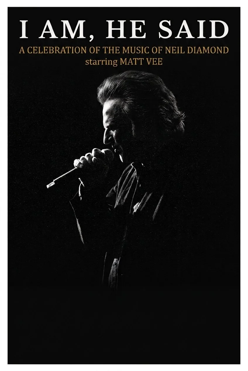 Promotional poster for a Neil Diamond tribute show by Matt Vee & The Killer Vees.