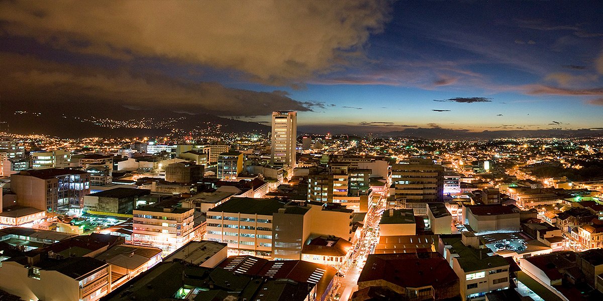 Costa Rica at Dark - San Jose Skyline