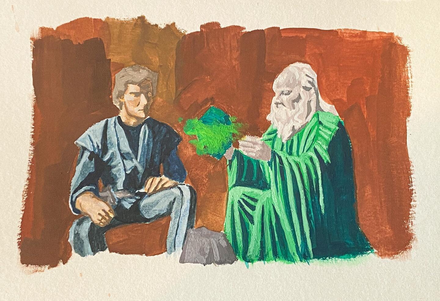 A gouache color study from a favorite movie Krull, struggling a bit after returning from Texas so we&rsquo;ll see what art gets done 🤷&zwj;♀️ 
.
.
.
#artistsoninstagram #artistsofinstagram #traditionalartwork #traditionalpainting #gouache #himigouac