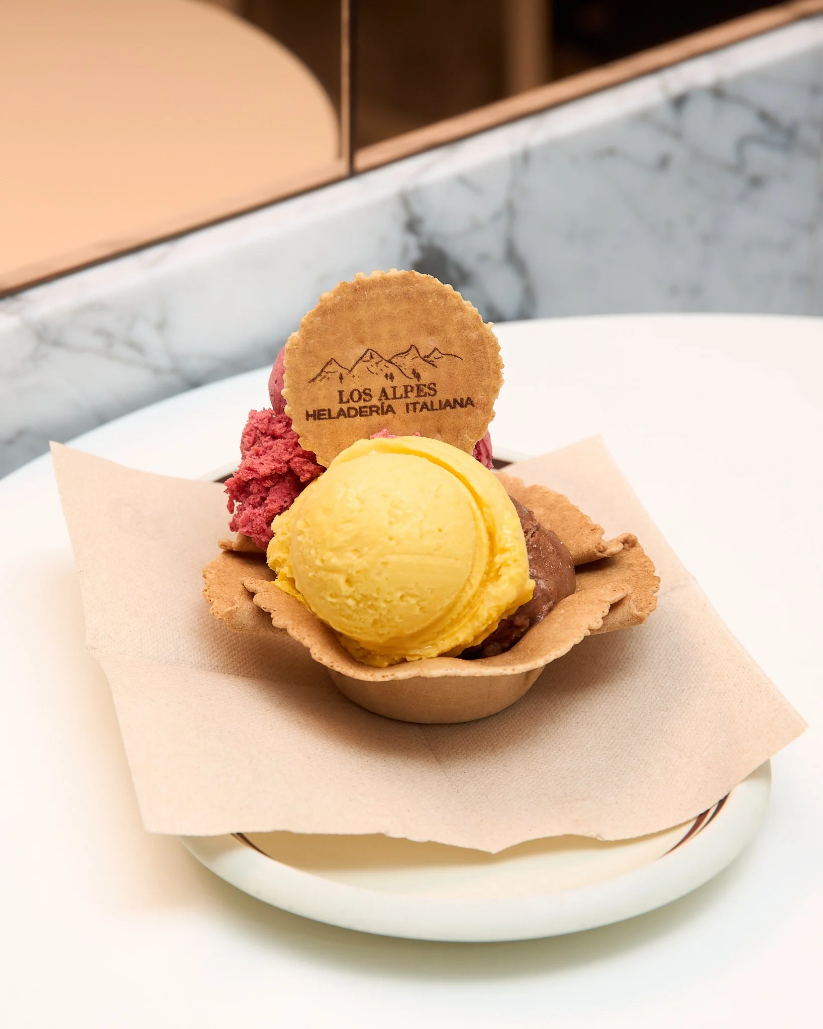 helado italiano en Madrid fotografía gastronómica detalle de textura