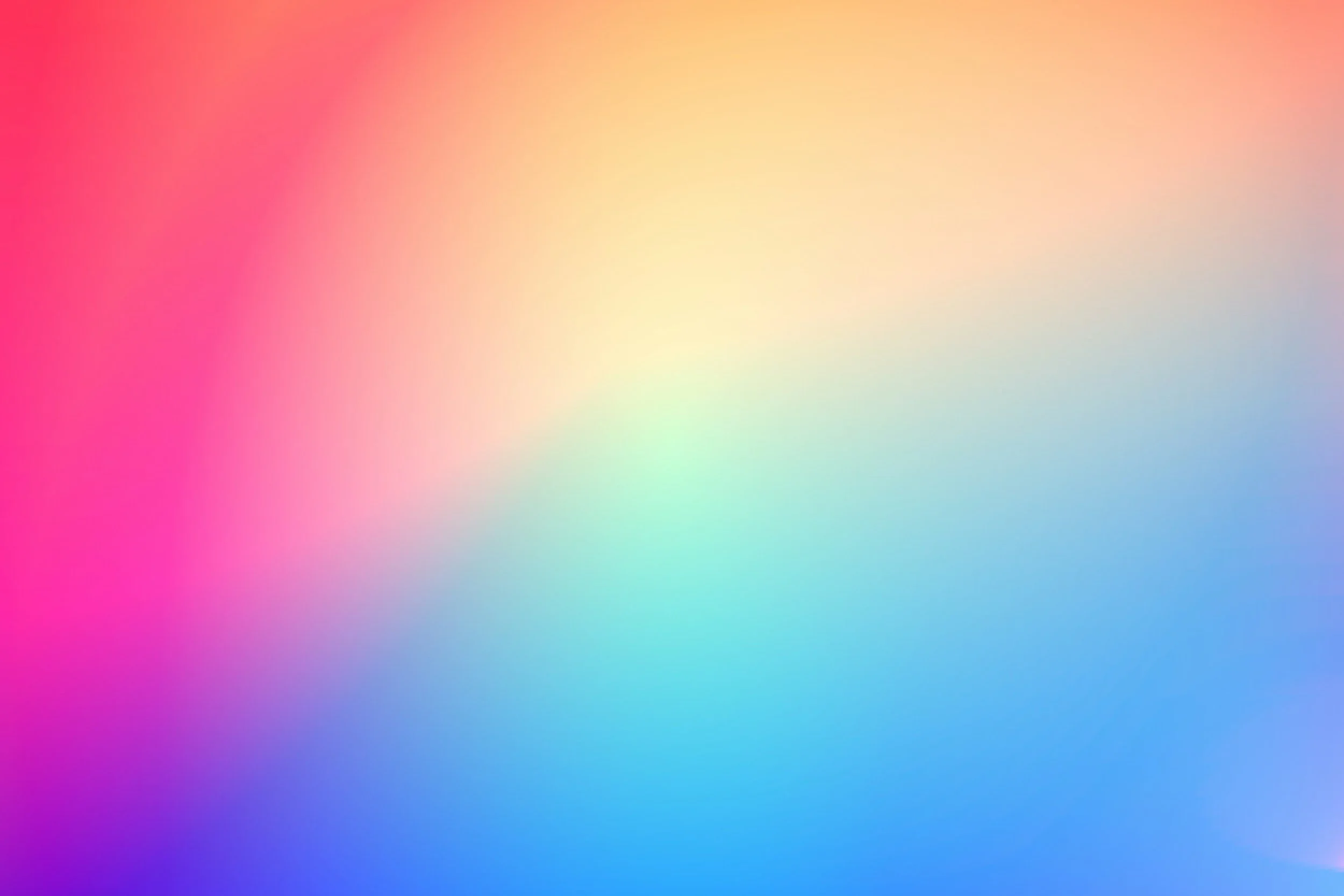 Blurred pastel rainbow background with pink, yellow, green, blue, and purple hues.