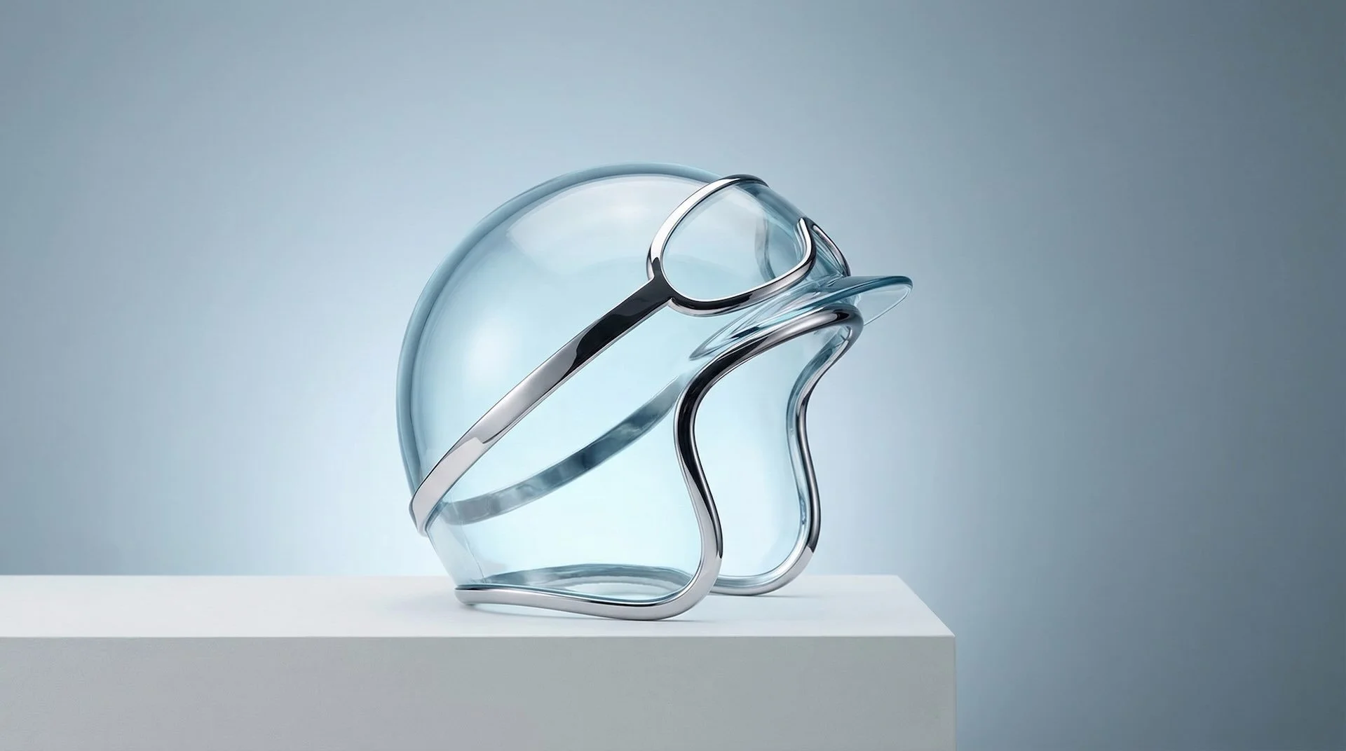 A digital illustration of a blockchain network with interconnected transparent blue cubes on a light blue background.