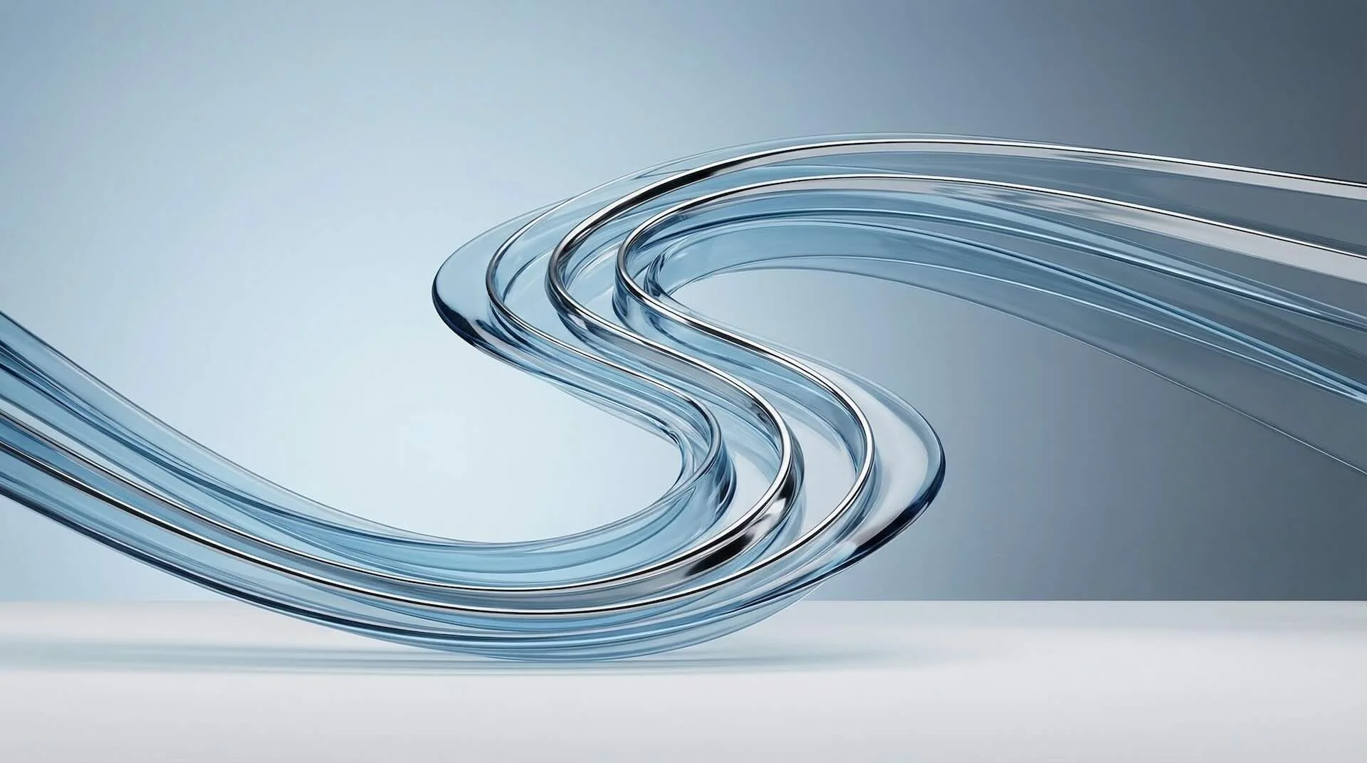 An animated scene of a tennis match in a stadium with a digital, abstract art display of tennis rackets, balls, and swirling lines above the court, with audience cheering.