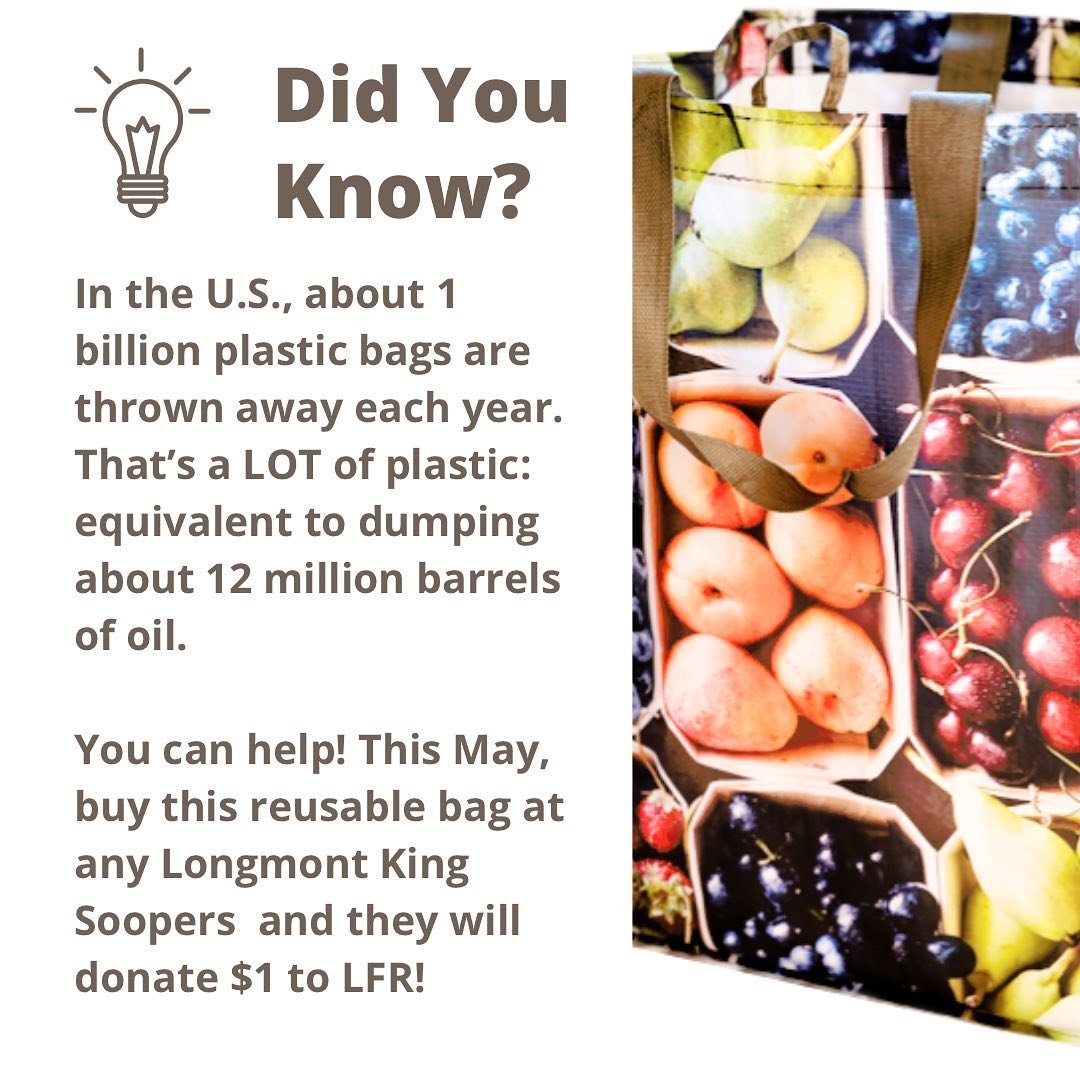 You can do your part AND support LFR!

For all of May, every reusable &lsquo;Fight Hunger&rsquo; bag purchased at a Longmont King Soopers will send Longmont Food Rescue a $1 donation to aid in our hunger relief efforts.

Look for these &lsquo;Fight H
