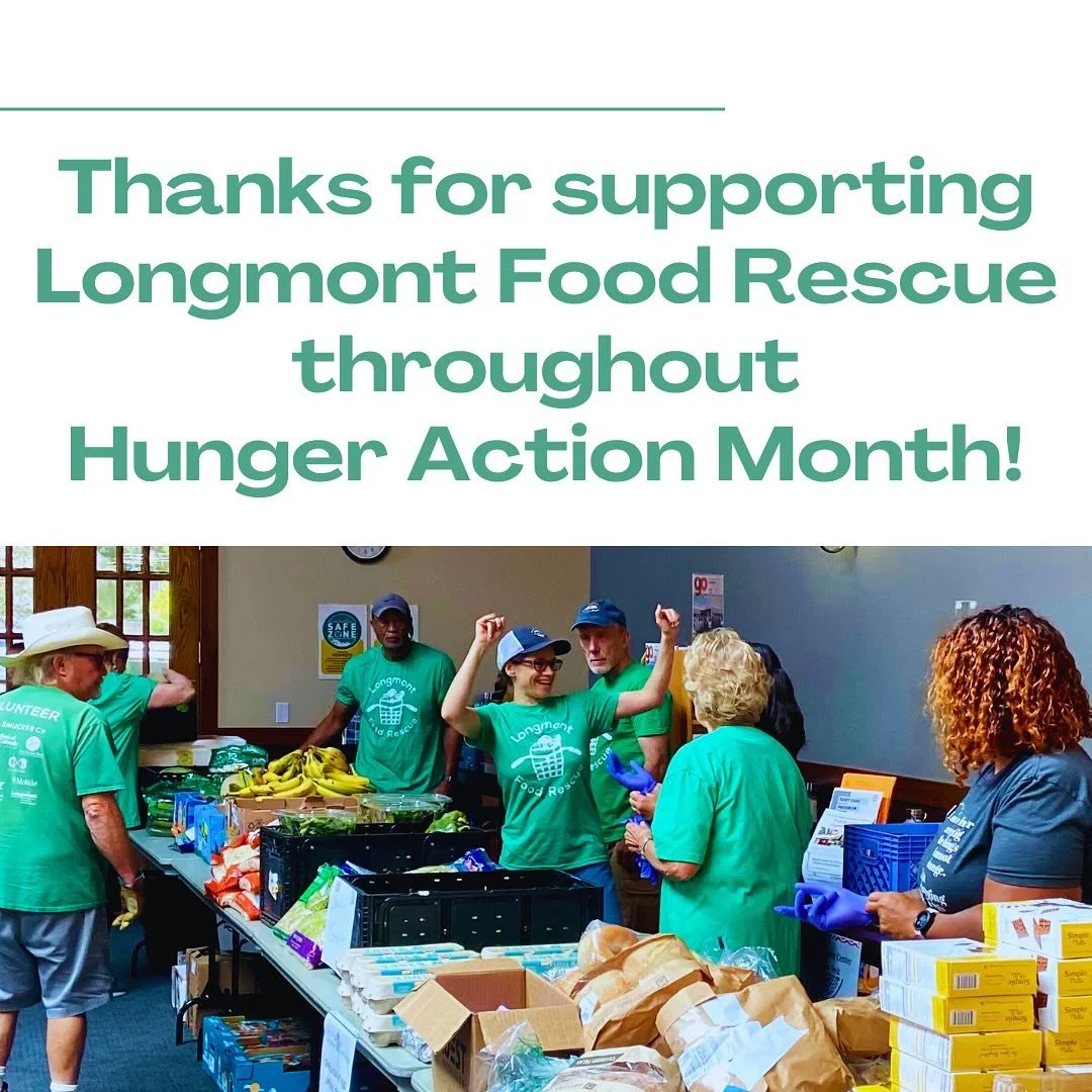 Thanks for supporting LFR  throughout Hunger Action Month!

Hunger Action Month highlights:

💚Hosted 6 free food distributions, feeding 1,000+ neighbors, including partnerships with:
@covidsafecolorado
@CommonSpirithealth  Longmont United Hospital
@