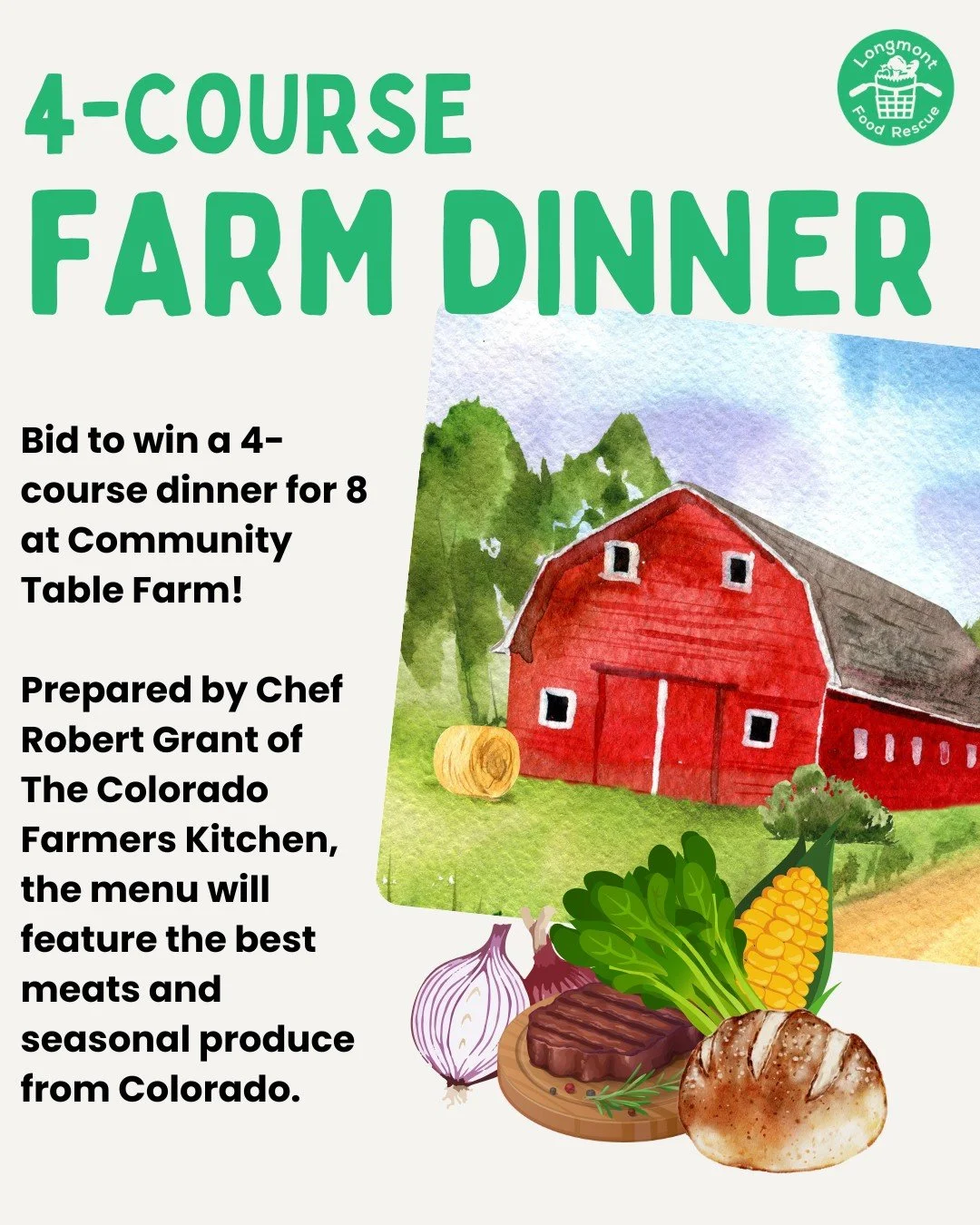 "🧑&zwj;🌾What could be better than a fresh, farm-to-table dinner on a Colorado summer evening? 

Our friends at @communitytablefarm have generously donated a private farm dinner to this year&rsquo;s silent auction! This extraordinary experience