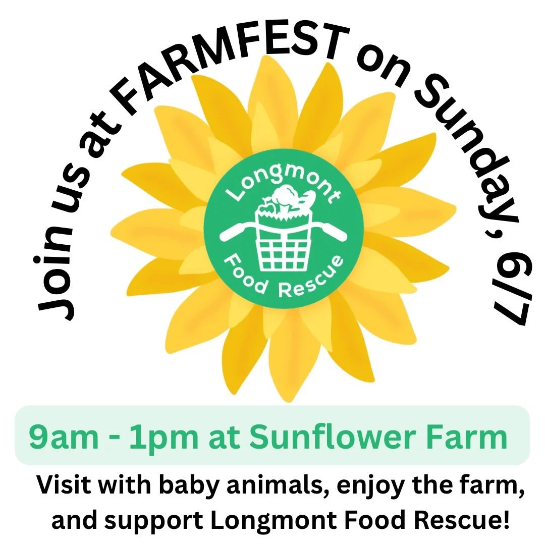 🌻Join us on Sunday, 6/7 from 9am-1pm at Sunflower Farm! All regular Farmfest activities are open, and half of your reservation purchase will support our hunger relief work!
 
During Farmfest, you can visit with all of your favorite farm animals: fre