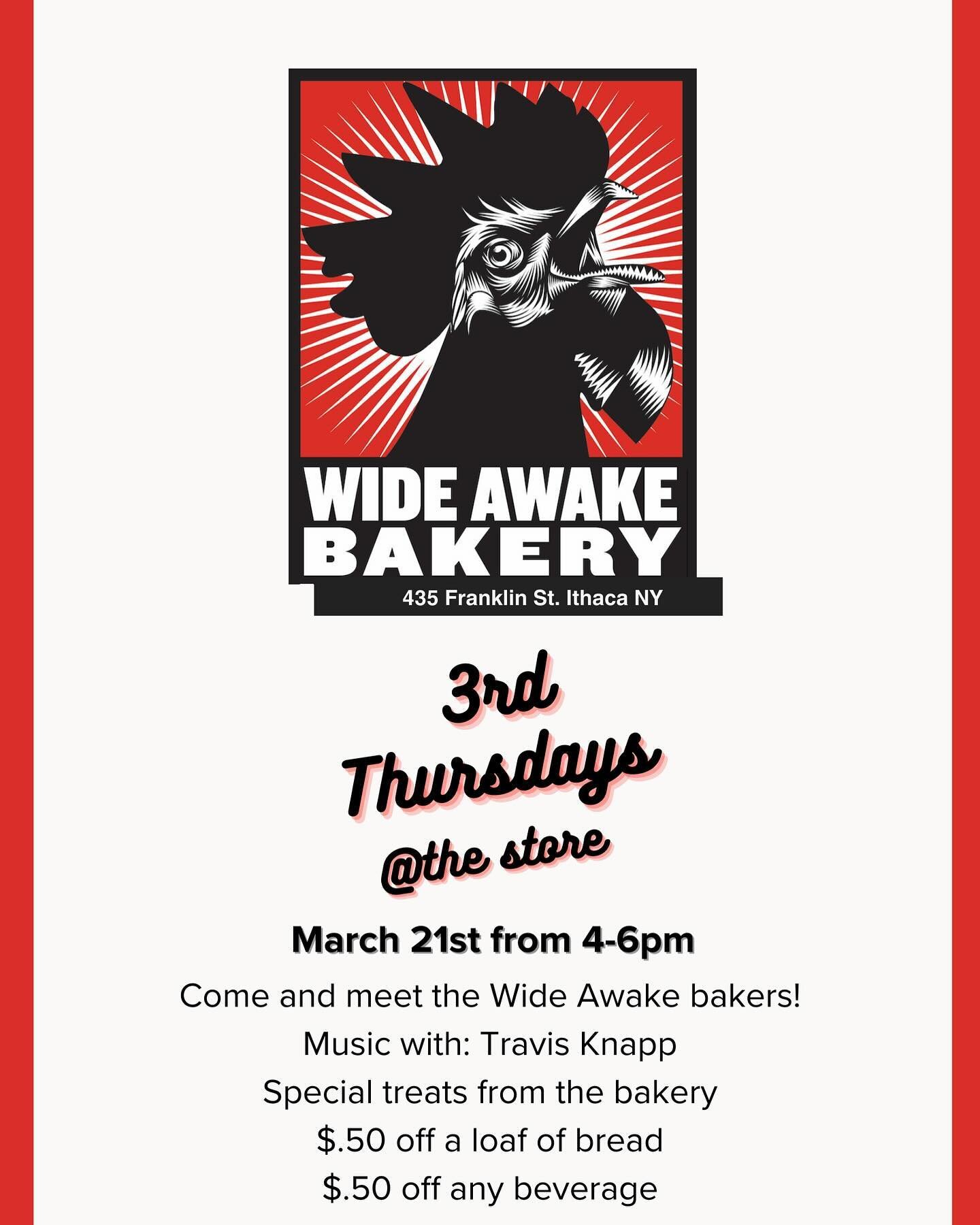 🎉Join us this Thursday, March 21st, for the first installation of our new event series.✨ Music, treats, a chance to meet &amp; chat with some of our bakers, and a chance to take advantage of our Commuter&rsquo;s Special&hellip; who would want to mis