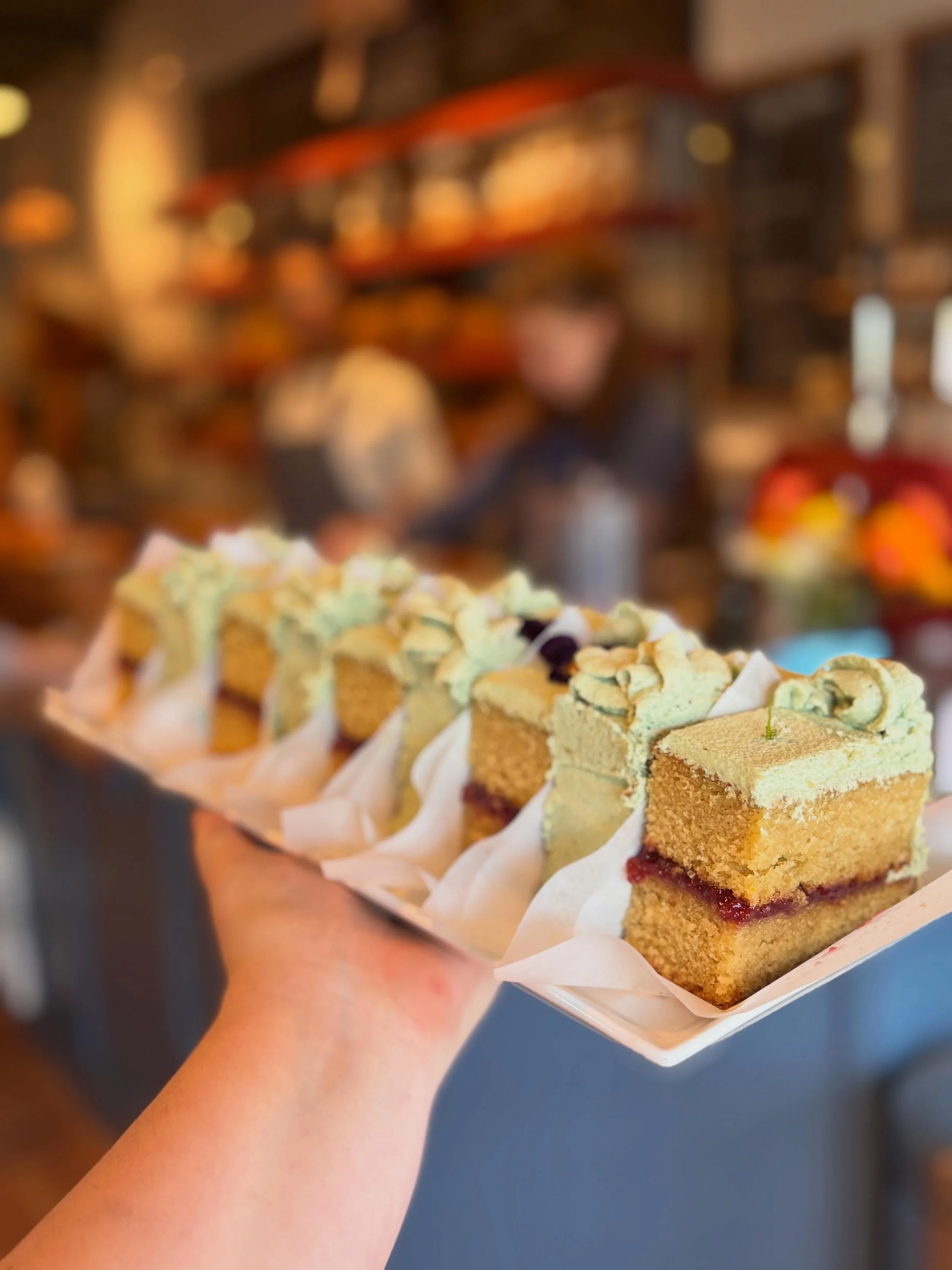 Come and get this cake TODAY at our Festival of Fecundity!!! 

Olive Oil with Raspberry jam (or lemon curd), and matcha Swiss meringue buttercream