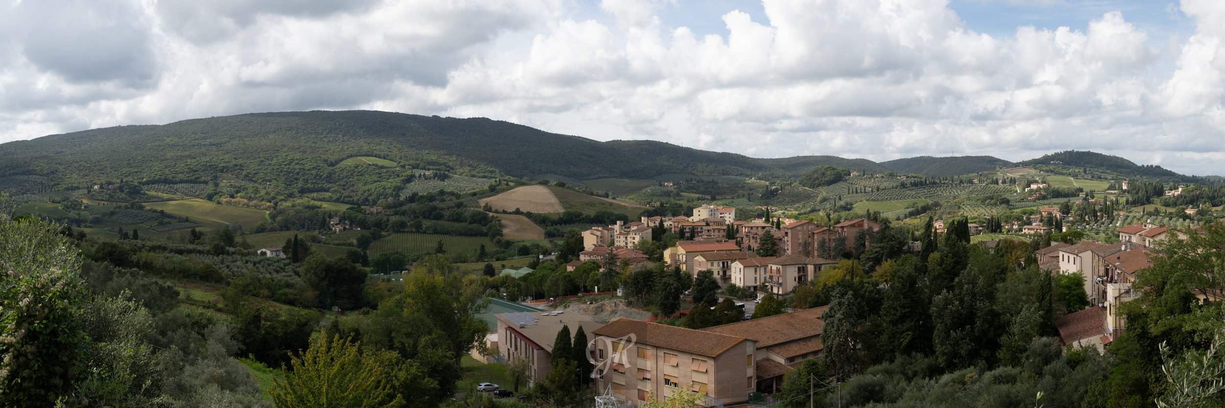 Panorama of a town in the Italian Countryside
