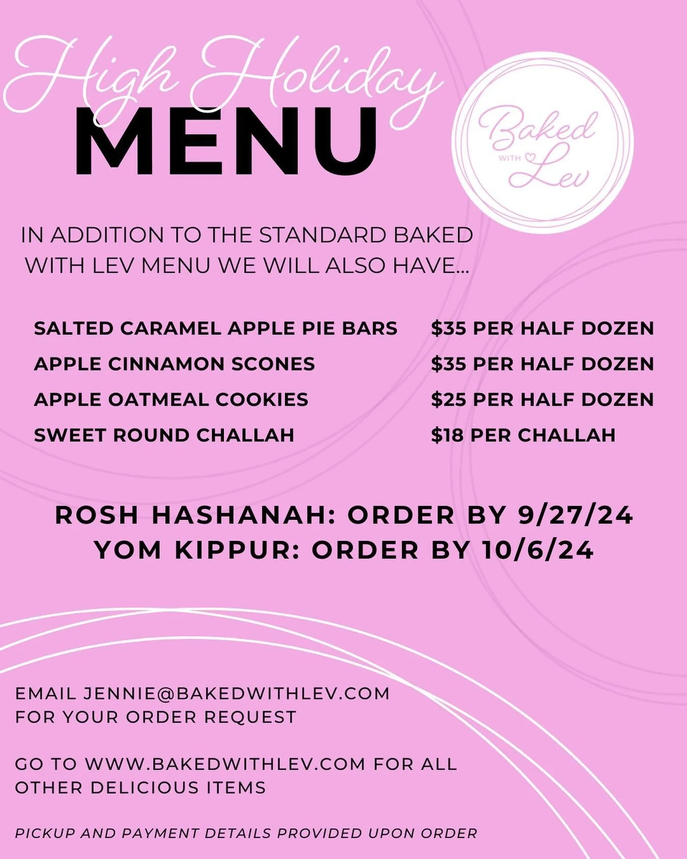 High Holiday menu is live 🍎👩🏻&zwj;🍳