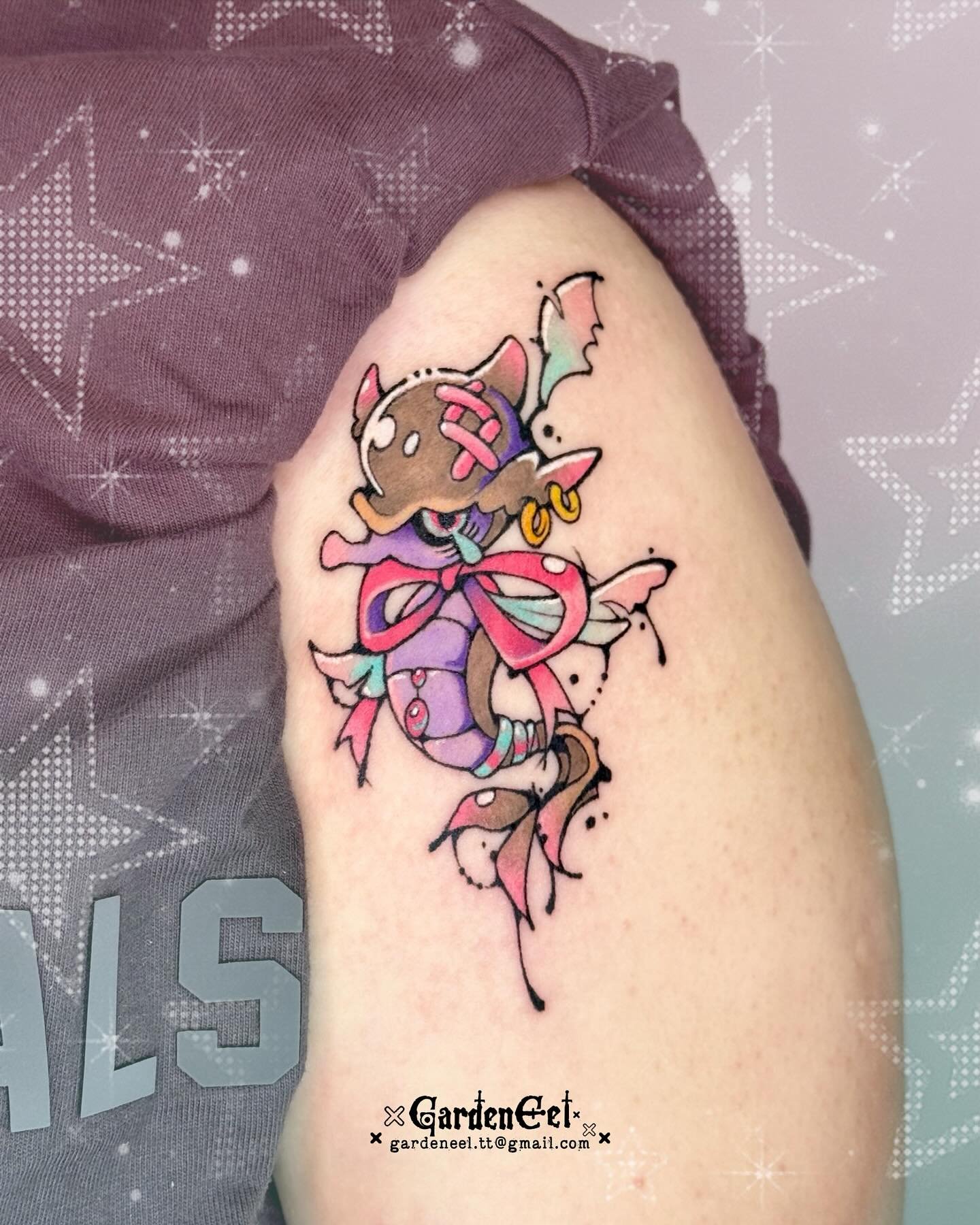 🪸 Skrelp 
Custom design ✨
Thank you for trusting me doing this project for you 🥹 so happy with how the design turns out💕
.
&middot;̩͙꒰ঌ ✞.᛭..✟..᛭.✞ ໒꒱&middot; ﾟ
.
Based in Toronto - June/July [Open]
.
DM/Email to book✨
.
.
.
#skrelp #pokemon #poke
