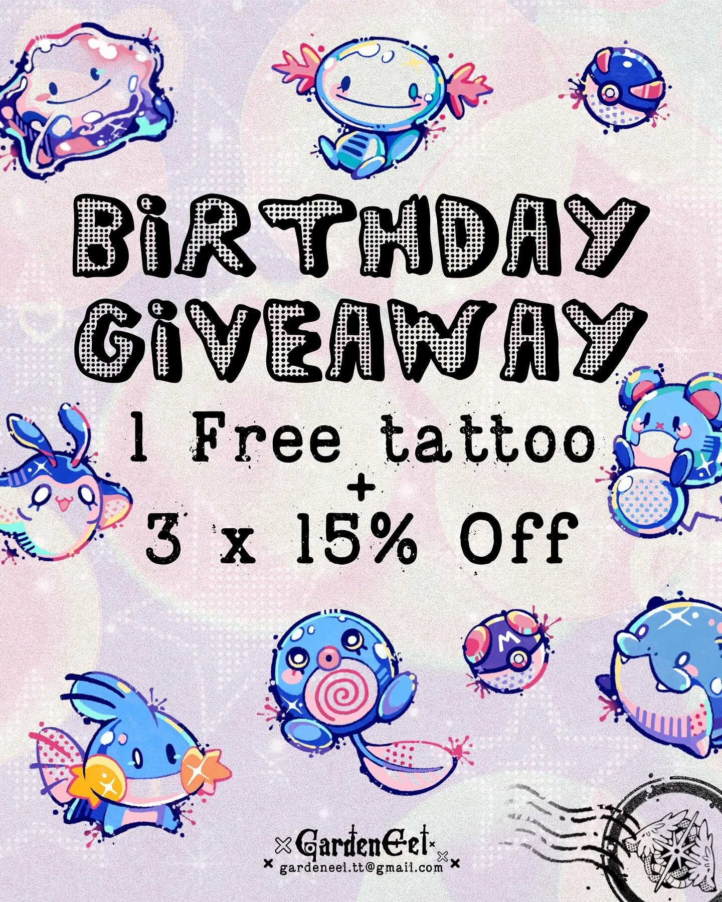 🎂💕 Birthday Giveaway Time! 💝✨
🥳 It’s my birthday today and I want to celebrate with YOU!
💓 To say thank you for all the love and support, I’ll be giving away:
✨ 1 lucky winner – a FREE 3–4 inch tattoo (choose from my f