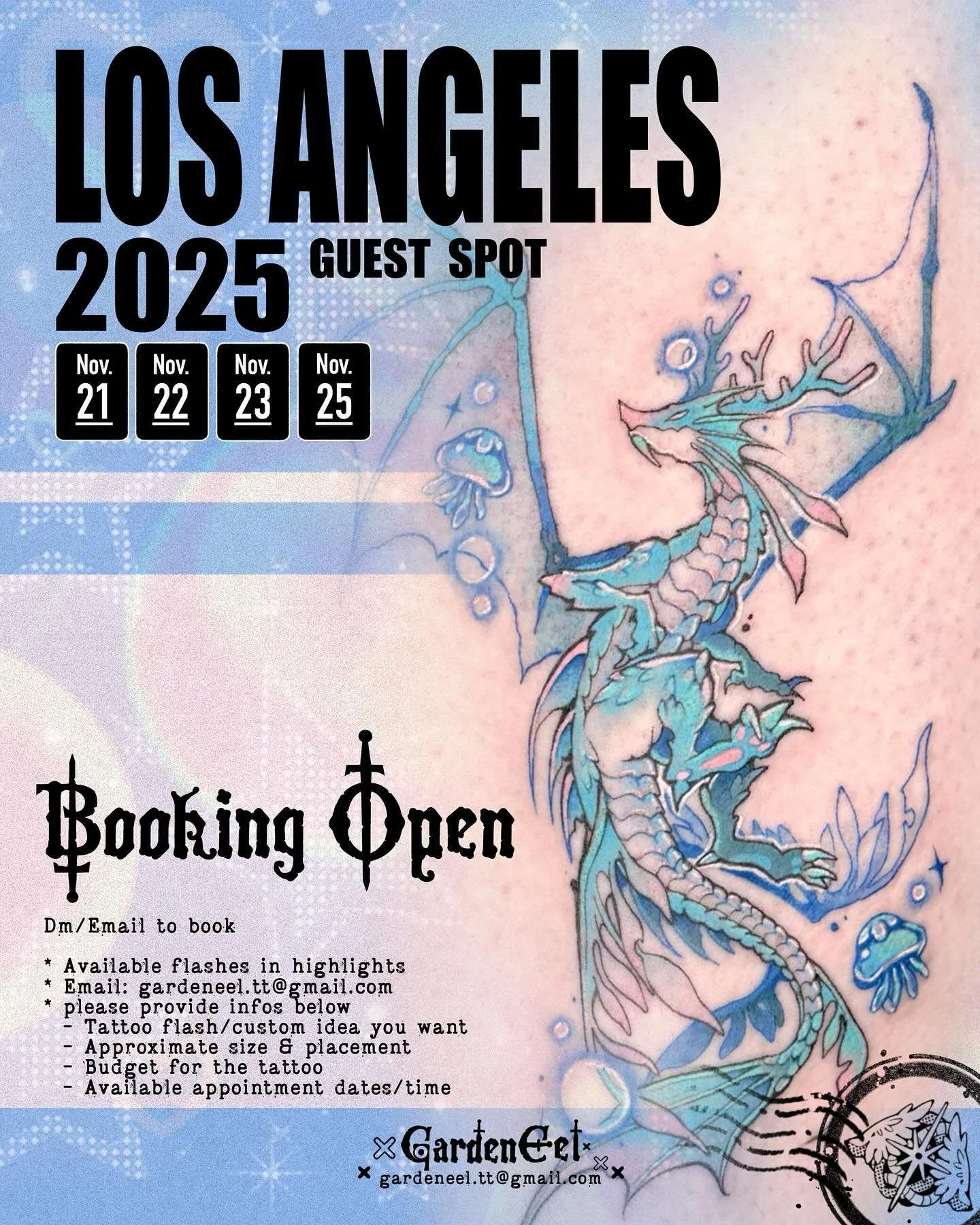 ❤️‍🔥 Los Angeles Booking Open
🙋🏻‍♀️ Hi, I’m Mandii, a Toronto based tattoo artist, specialized in Colorful Retro Inky style design
🗓️ I will be gusting in LA during Nov. 21/22/23/25 @proudofyou.la
💓 I’m so excited to meet