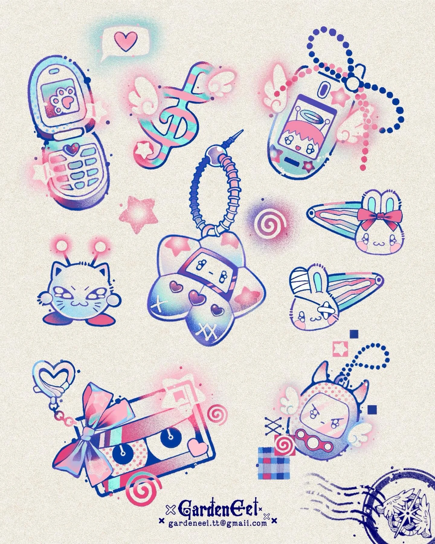 💗 Dreamy toys Y2K
[Available flashes]
.
* Small customization is available 
* Color customization is available 
.
&middot;̩͙꒰ঌ ✞.᛭..✟..᛭.✞ ໒꒱&middot; ﾟ
.
Based in Toronto - Mar./Late May [Open]
.
DM/Email to book✨ More available flashes in the highl