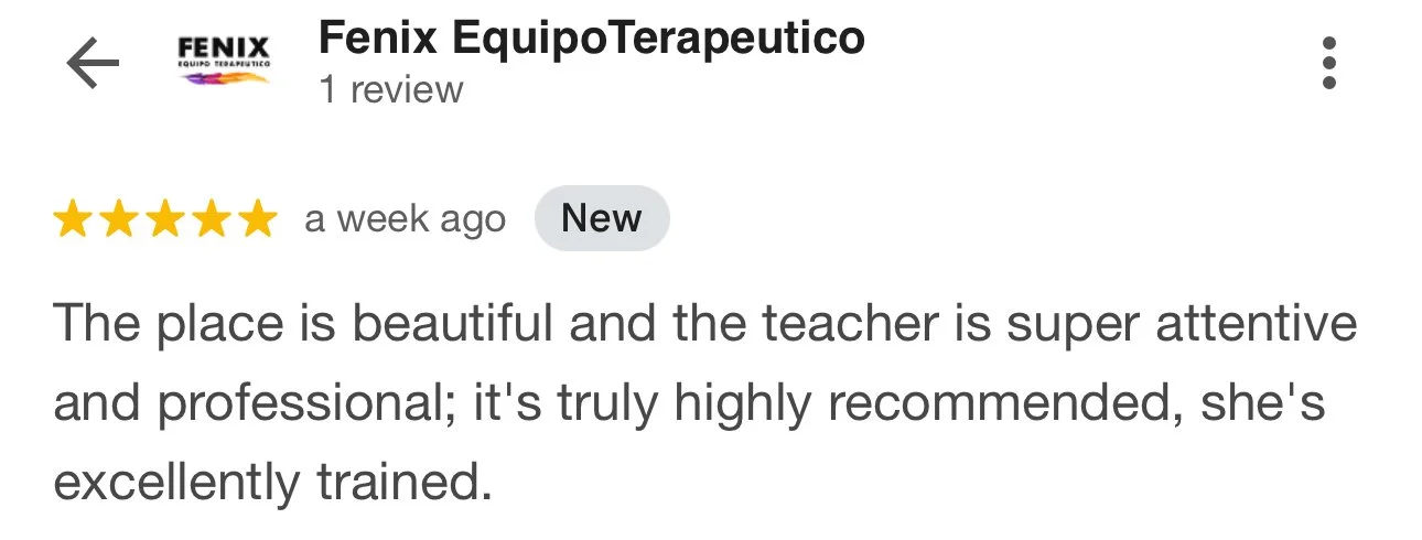 Client testimonial with five-star rating